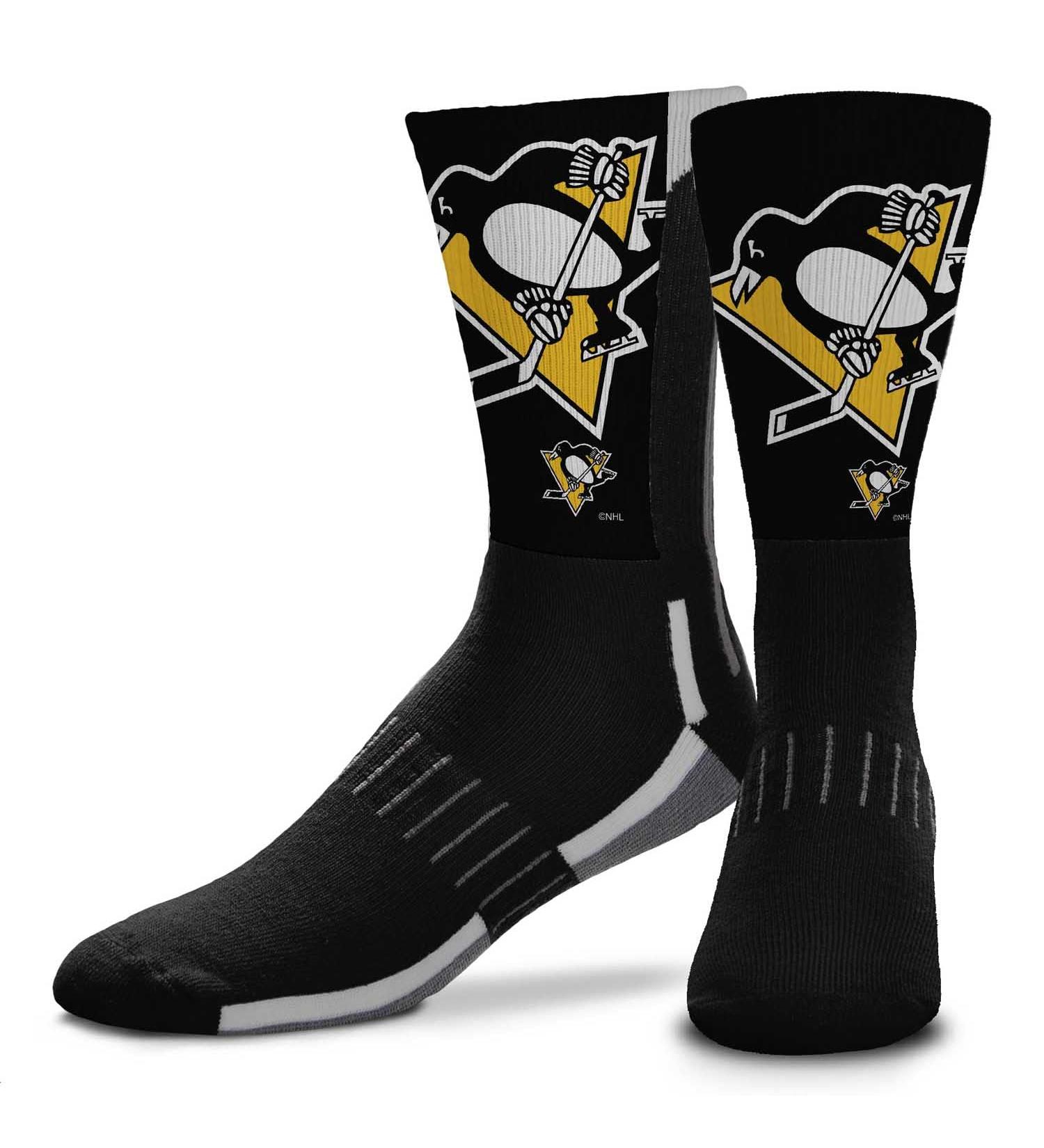 Pittsburgh Penguins NHL Zoom Curve Crew Socks - Black | Men & Women | Large - Buy Online on GoSupps.com
