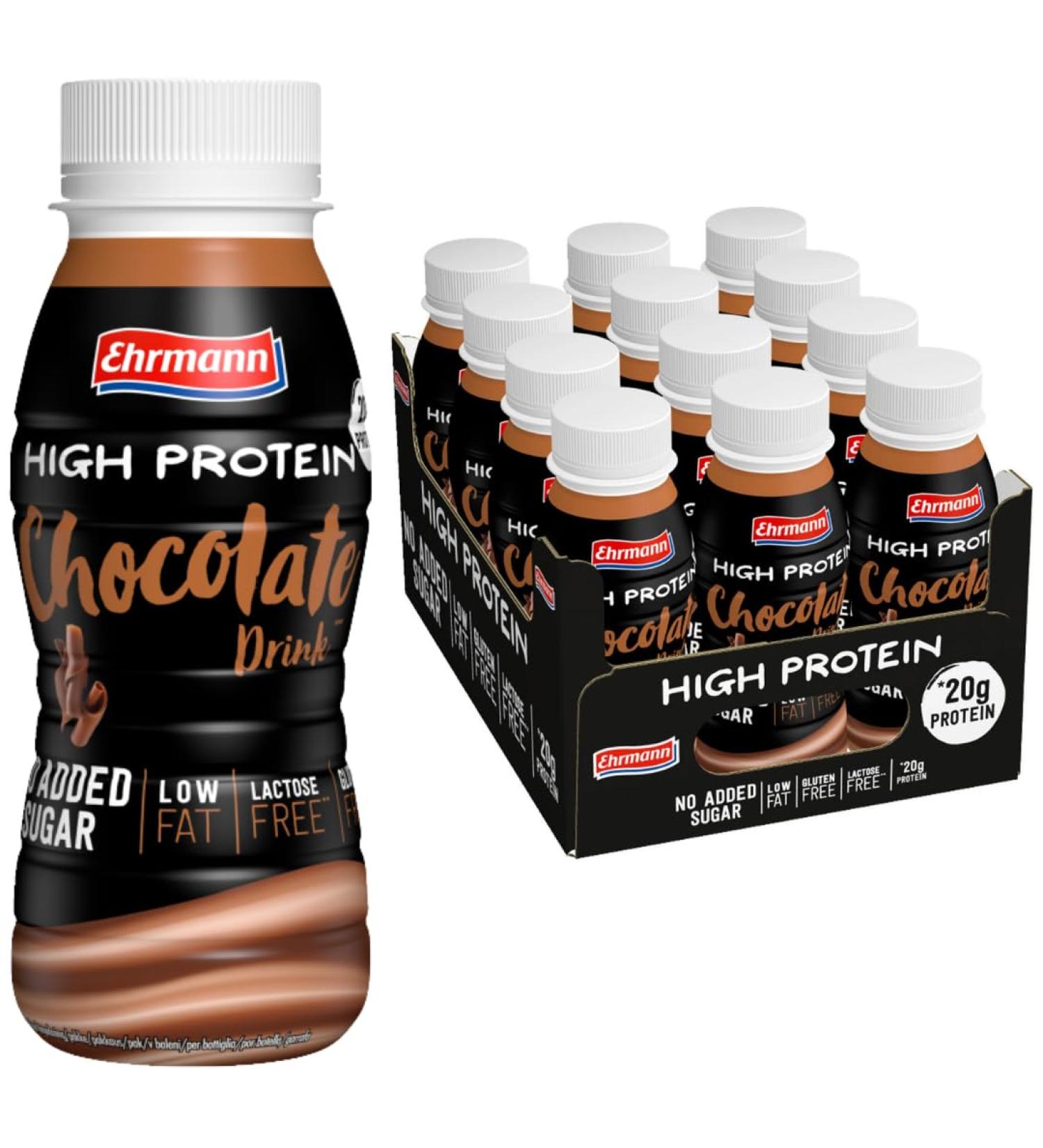 Ehrmann High Protein Chocolate Drink 250 milliliters x 12 pieces