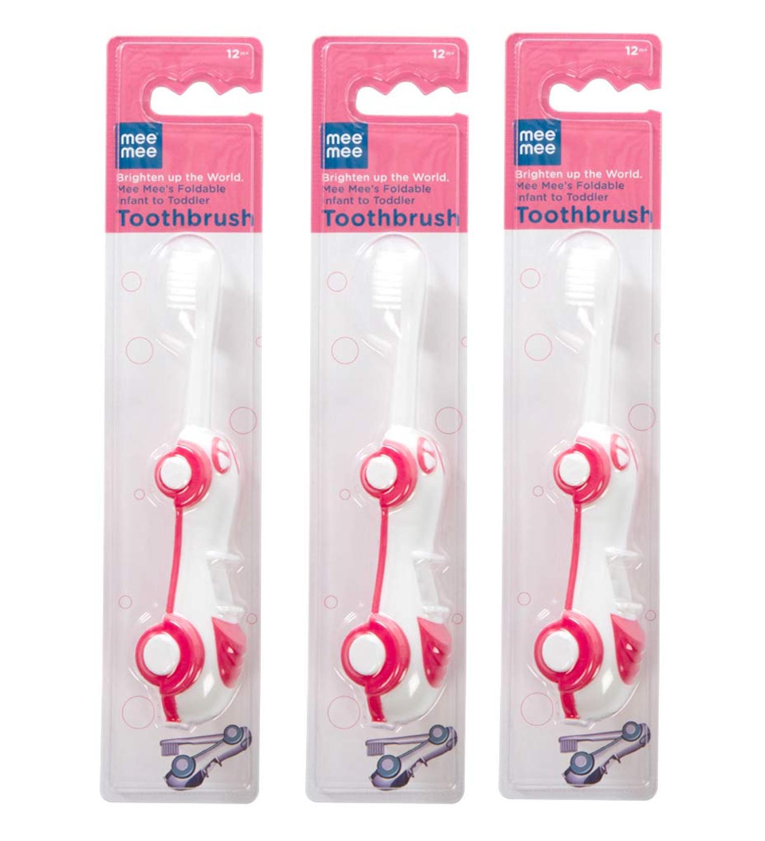Foldable Infant to Toddler Toothbrush - Pink | Easy Travel & Gentle Care for Growing Smiles - Buy Online on GoSupps.com