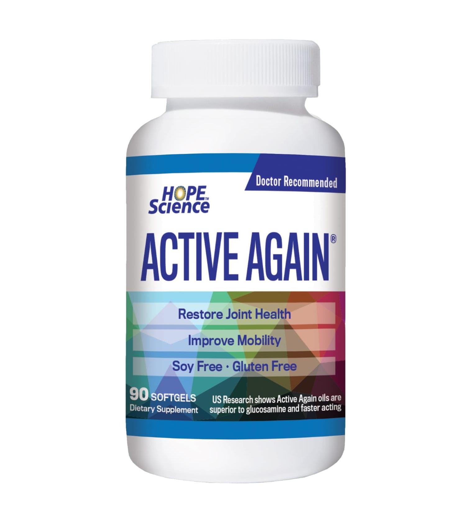 Active Again Hope Science Joint & Muscle 90 Softgels | for Joint Health and Mobility Muscle Back Knee Shoulder | Long Term Results | Made in USA - Buy Online on GoSupps.com