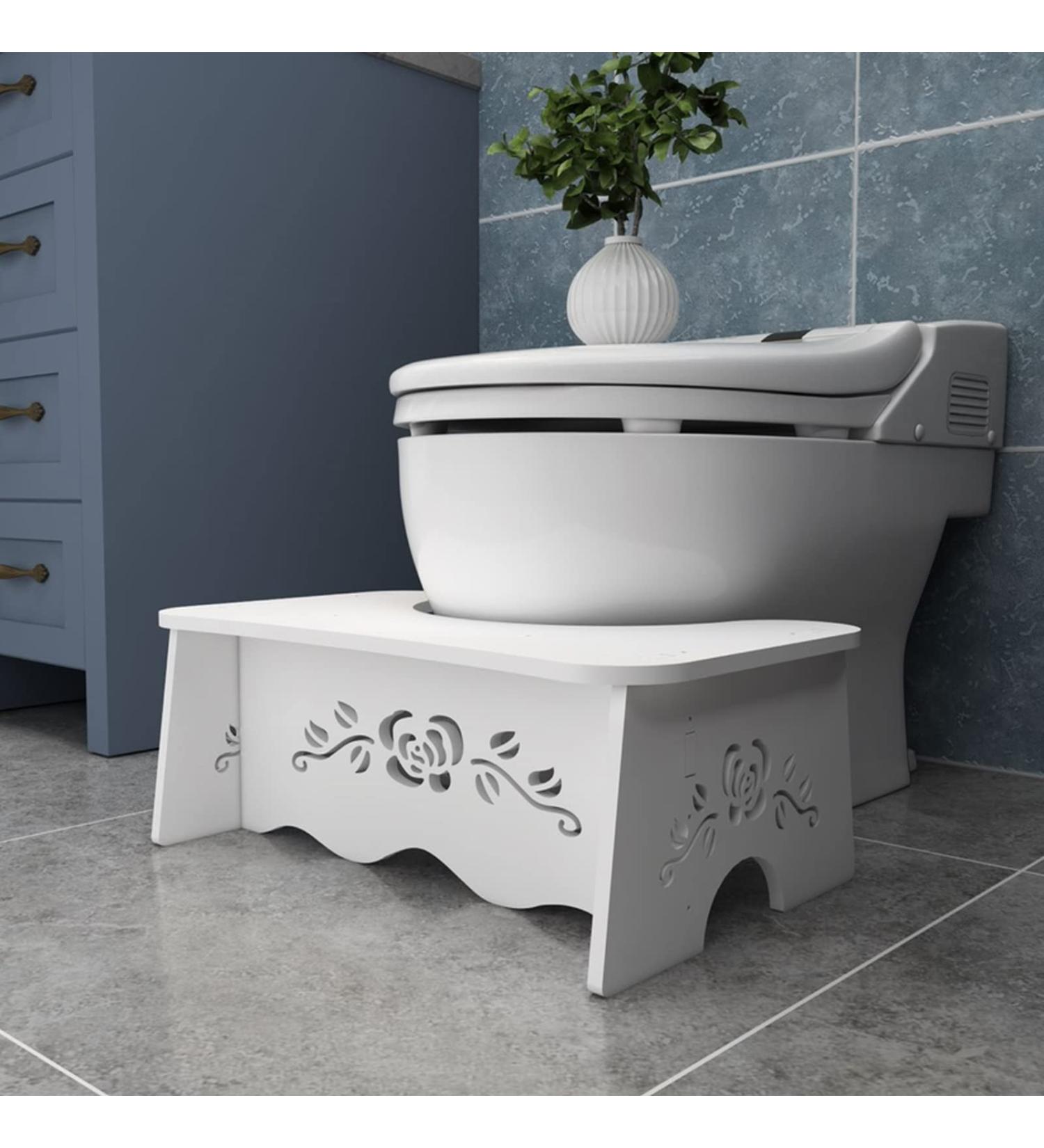 7 Inch Foldable Toilet Stool for Adults & Kids - Eco-Friendly Wood-Plastic Board - Buy Online on GoSupps.com
