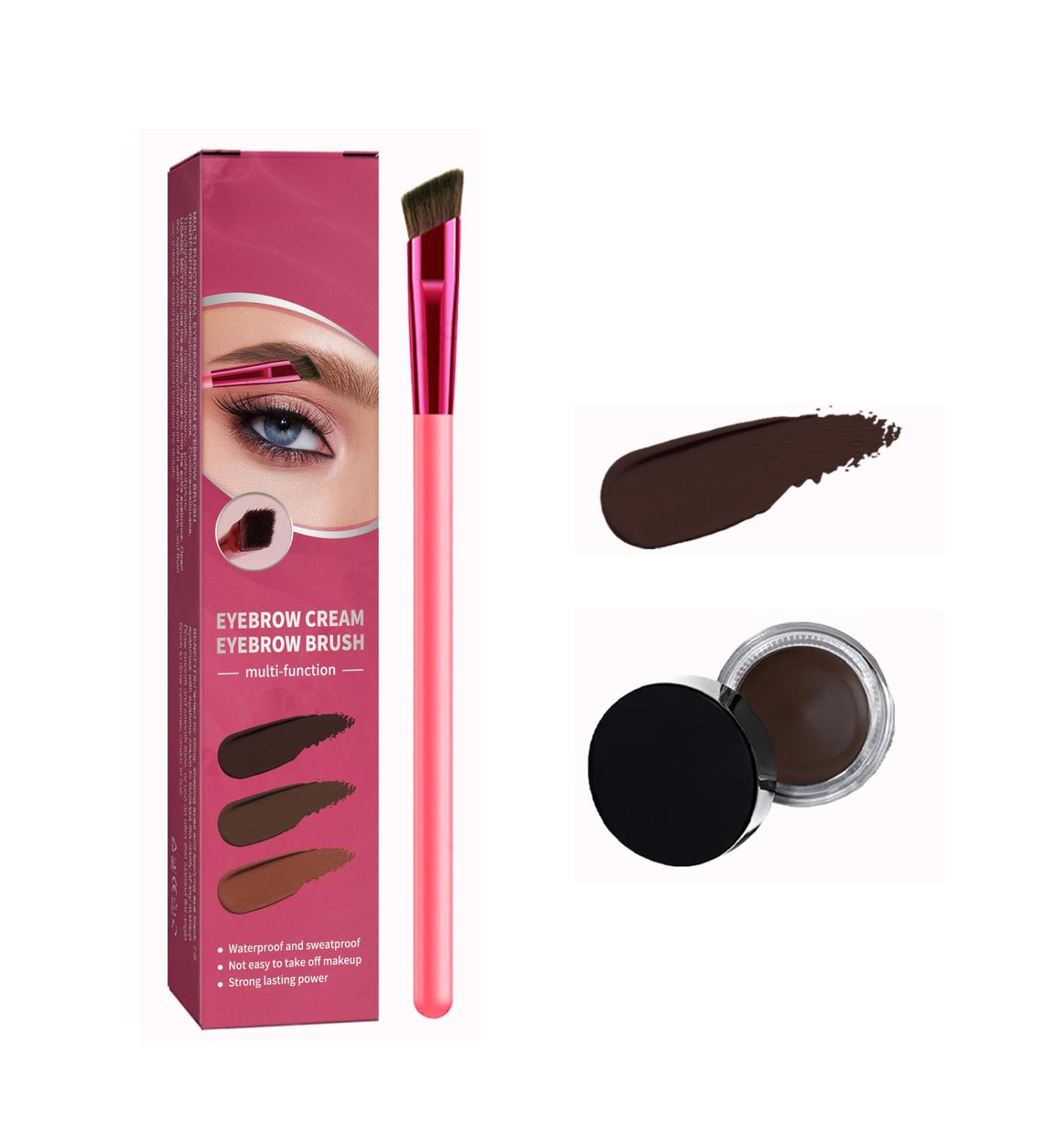 Eyebrow Brush Home Eyebrow Care Kit 4D Laminated 4D Laminated Brow Home-Grooming Kit 4D Hair Stroke Brow Stamp Brush with Eyebrow Cream (Taupe) - Buy Online on GoSupps.com
