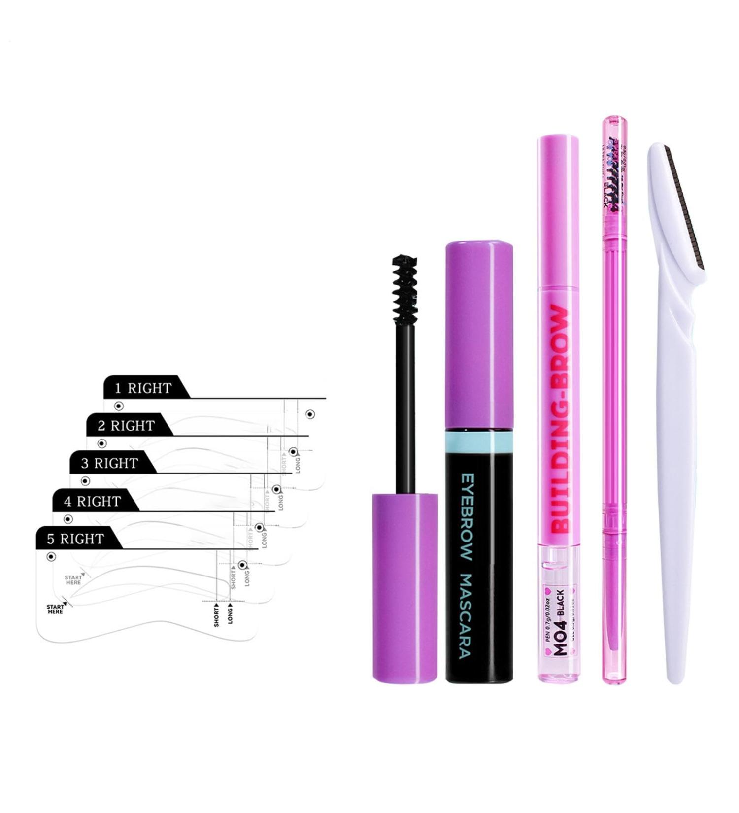  Veeteah Set of 10 eyebrow pencils - Eyebrow makeup kit - Waterproof - Eye makeup - Includes eyebrow chart eyebrow trimmer mascara - Buy Online on GoSupps.com