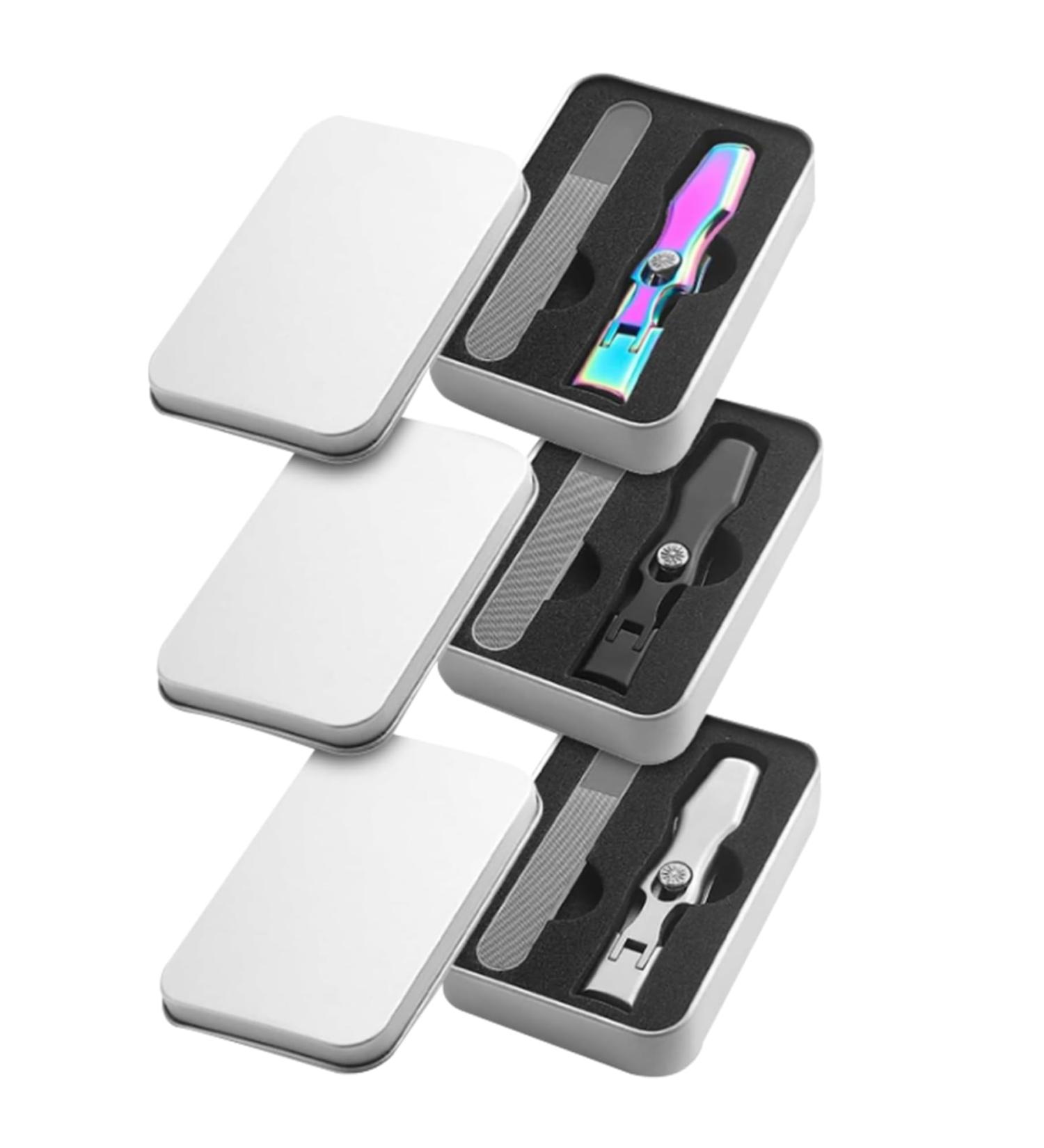 Nail Clippers with Nail File 3 Sets Ergonomic Stylish Nail Clippers with Catcher Sharp Rivet Switch Iron Box Fingernail Toenail Clippers Beauty Supplies - Buy Online on GoSupps.com