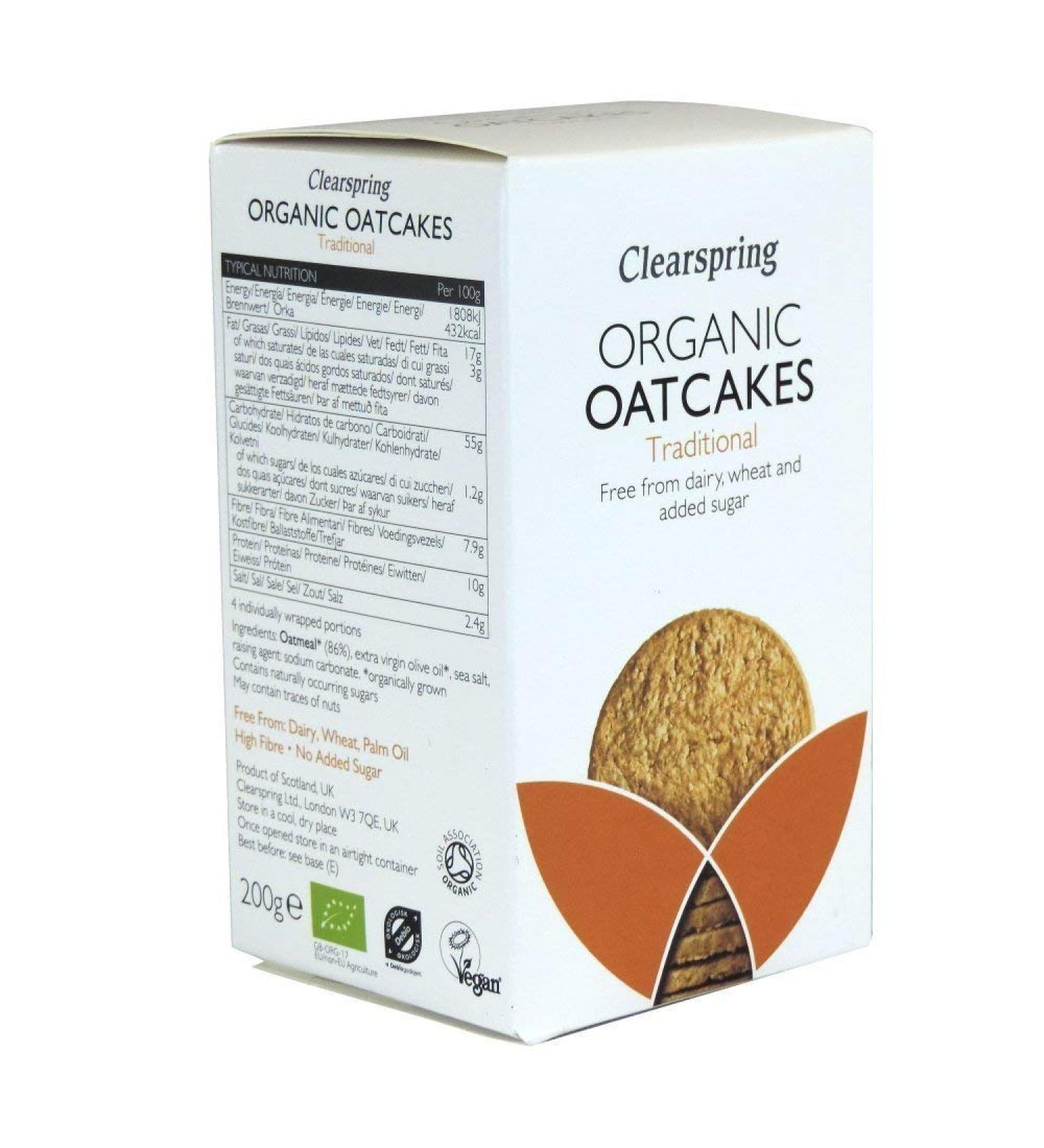 Clearspring Organic Oatcakes - Traditional - 200g (Pack of 4)