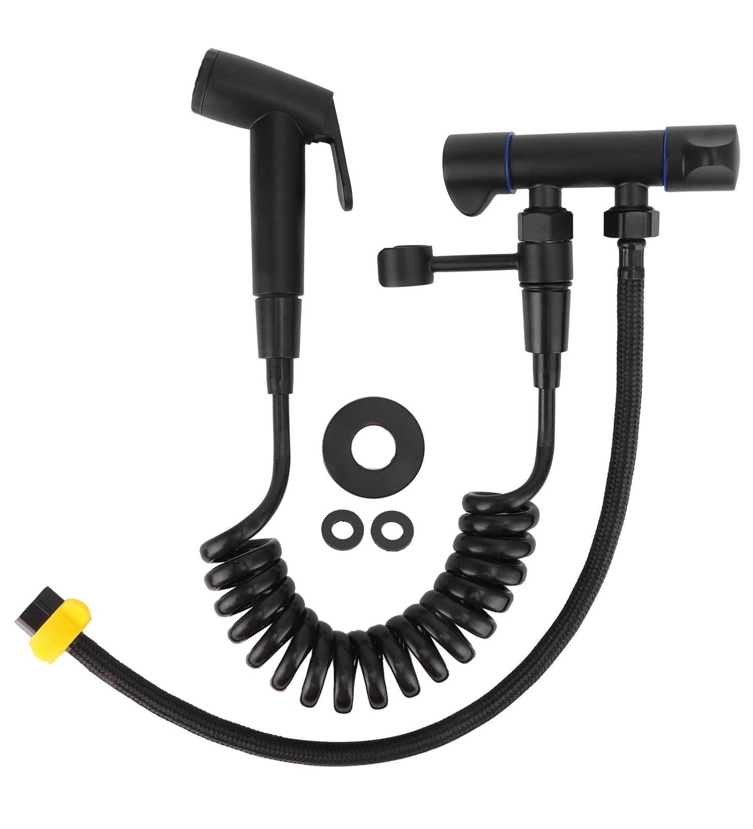 Toilet Bidet G1/2 Handheld Sprayer Attachment - Black Bathroom Accessory for Diapers & Cleaning | International Shipping Available - Buy Online on GoSupps.com