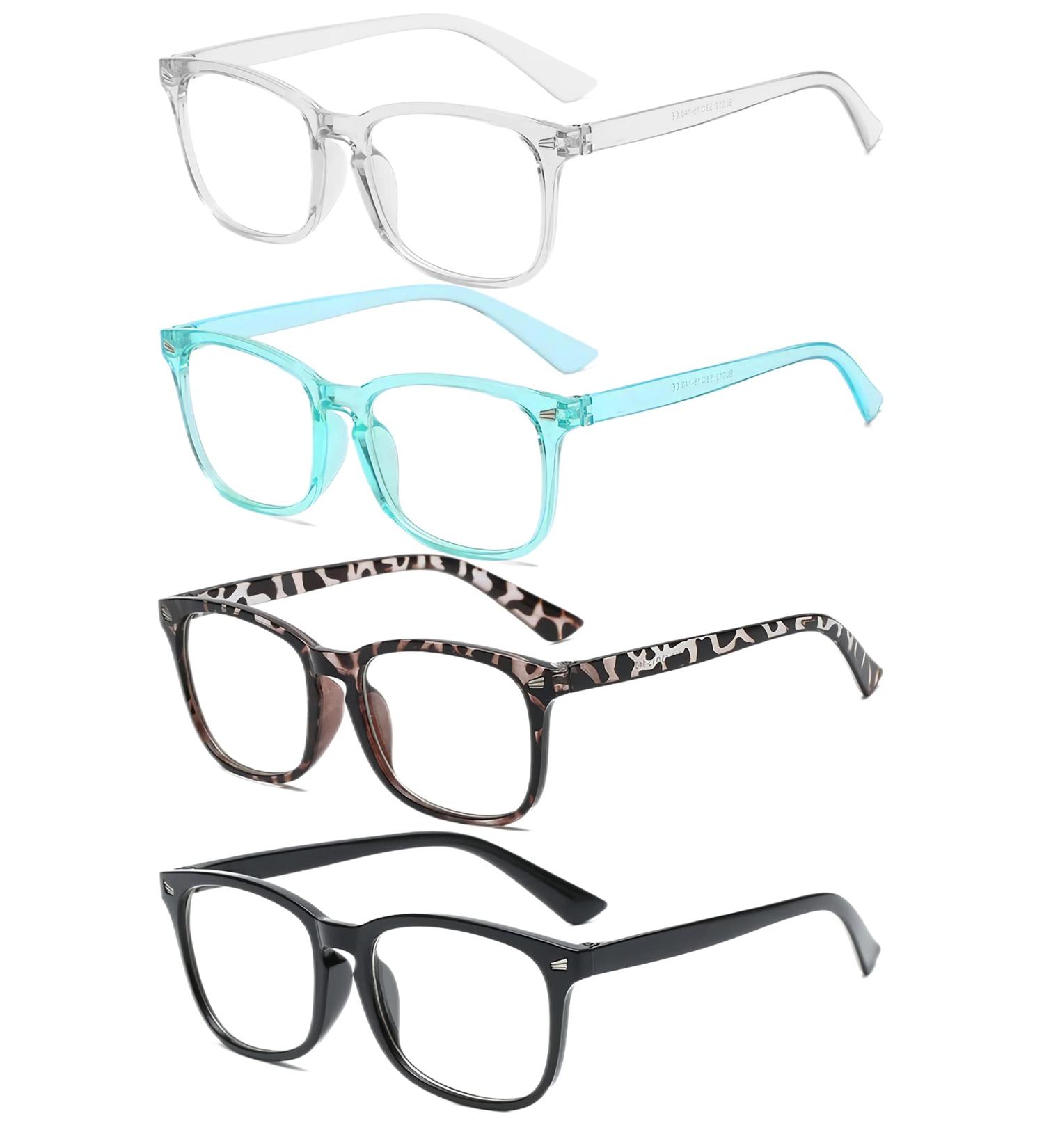 4 Pack Blue Light Blocking Reading Glasses for Men & Women - Anti-Glare UV Filtering Lightweight 1.5x - International Shipping Available - Buy Online on GoSupps.com