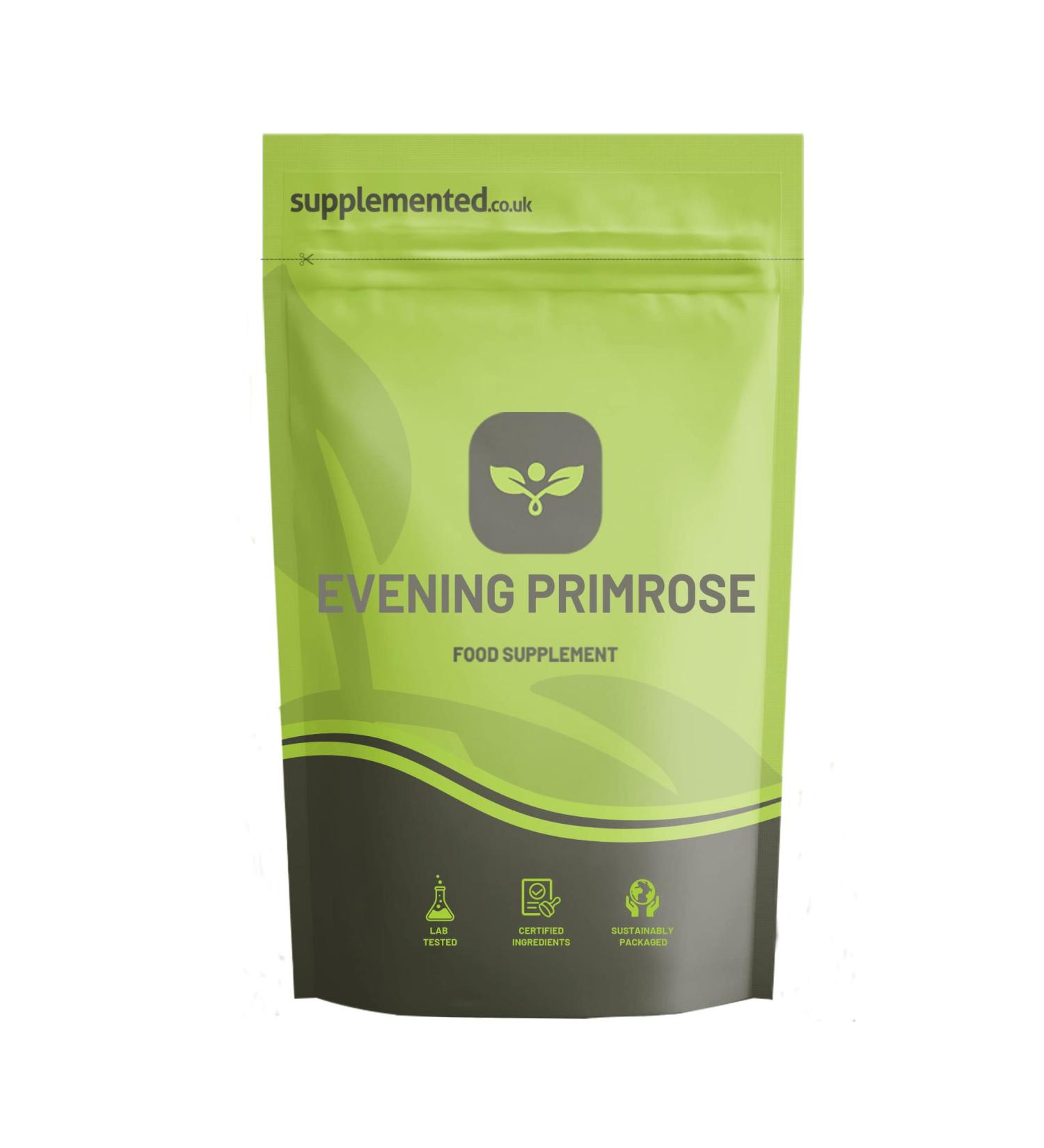 Premium Evening Primrose Oil 1000mg Softgels - Cold Pressed, UK Made, Pharmaceutical Grade - 180 Count - Buy Online on GoSupps.com