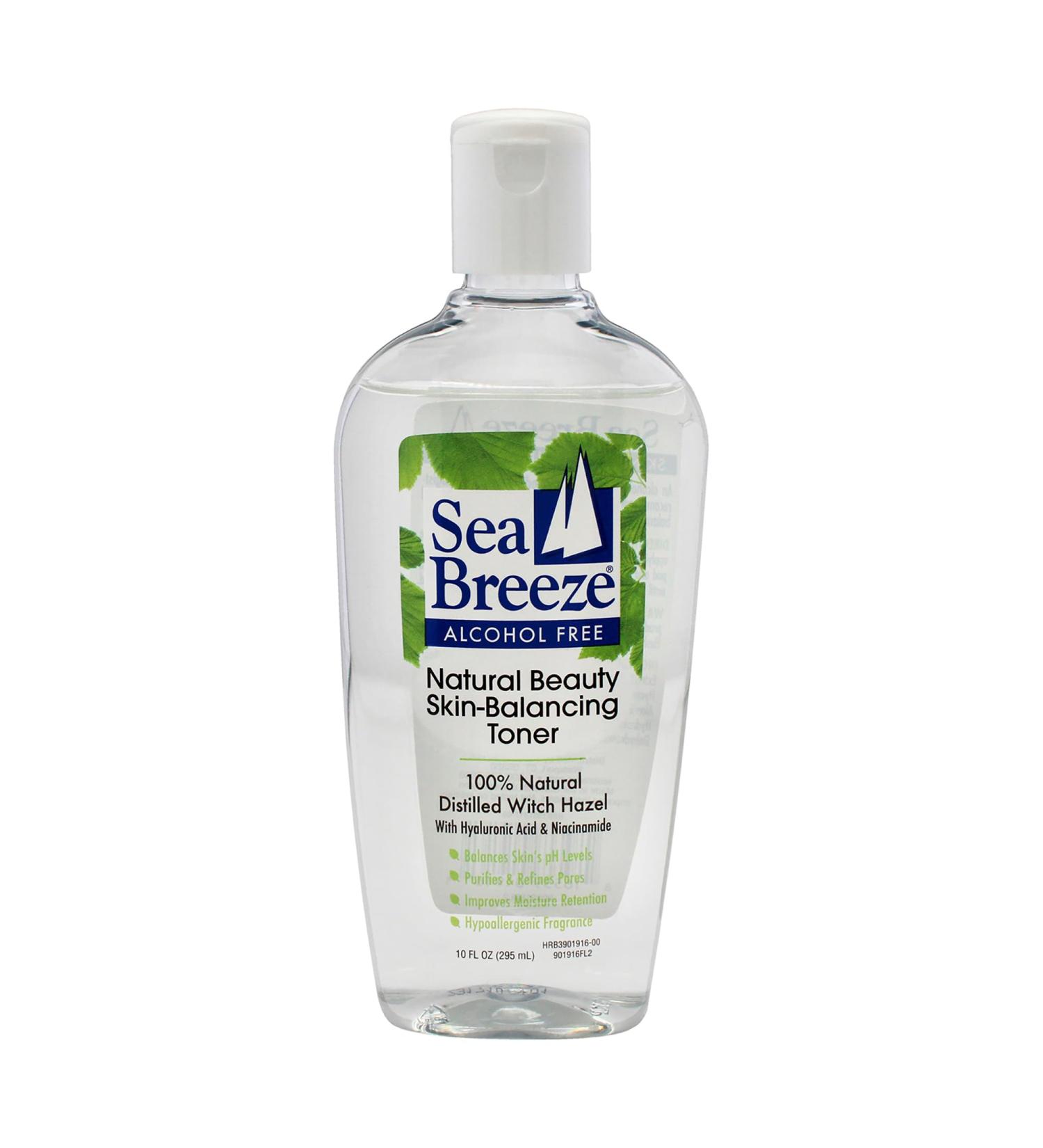 Sea Breeze Skin-Balancing Toner - Pore Cleanse and Hydrating Toner - Facial Toner with Hyaluronic Acid Niacinamide Witch Hazel - No Alcohol - 10 Ounce