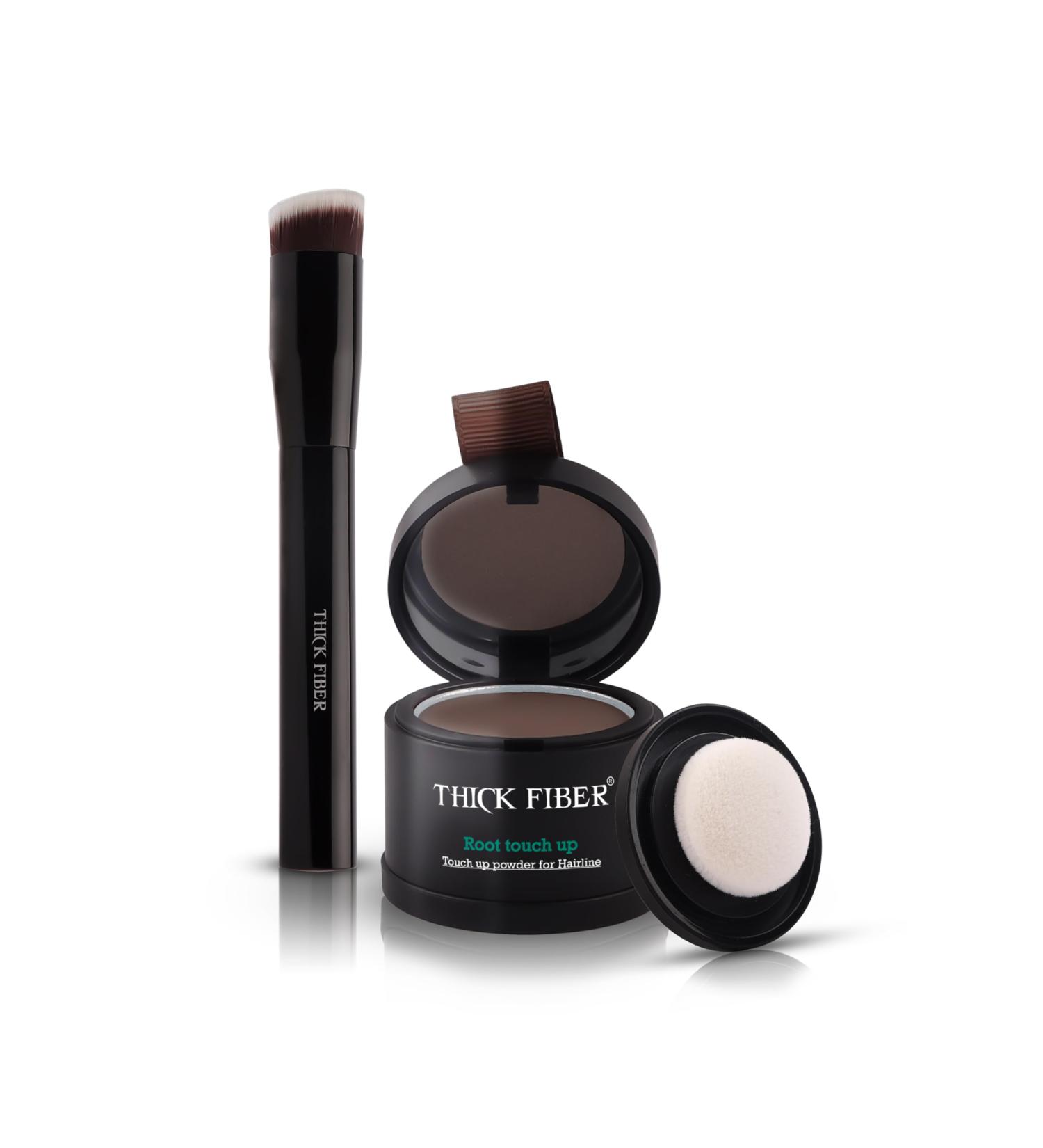 Thick Fiber Root Touch Up Powder - Water & Sweat Resistant Hair Loss Concealer for Thinning Hair Women - Medium Brown 4.00g - Buy Online on GoSupps.com