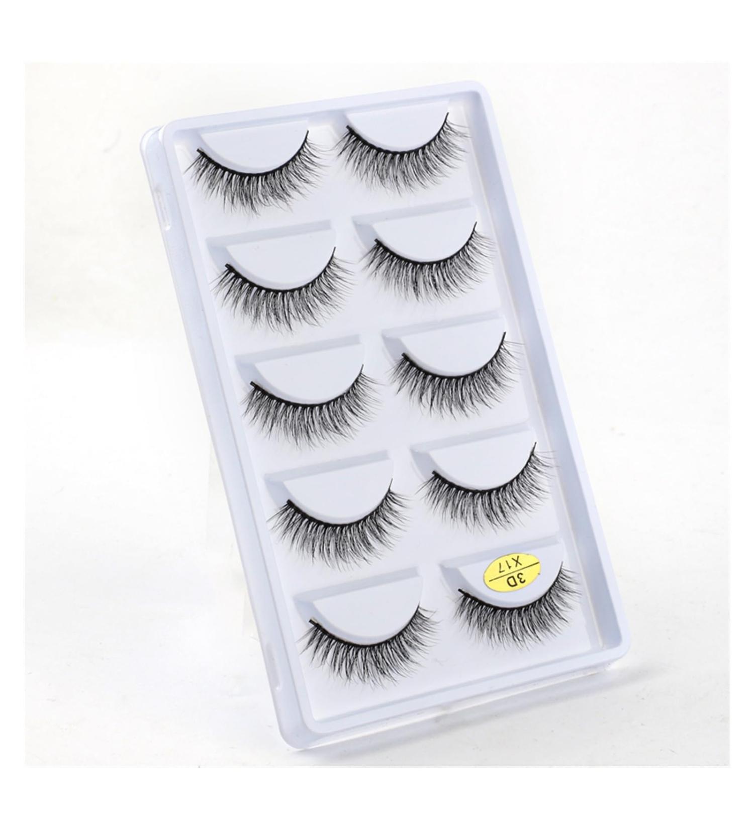 UAMOU 10/50/100 Boxes Mink Eyelashes Fluffy 3D Mink Lashes Makeup Natural Long Volume False Eyelashes Bulk Faux Cils Custom Cheerfully (Color : 5 Pairs X17 Size : 50 Boxes) - Buy Online on GoSupps.com