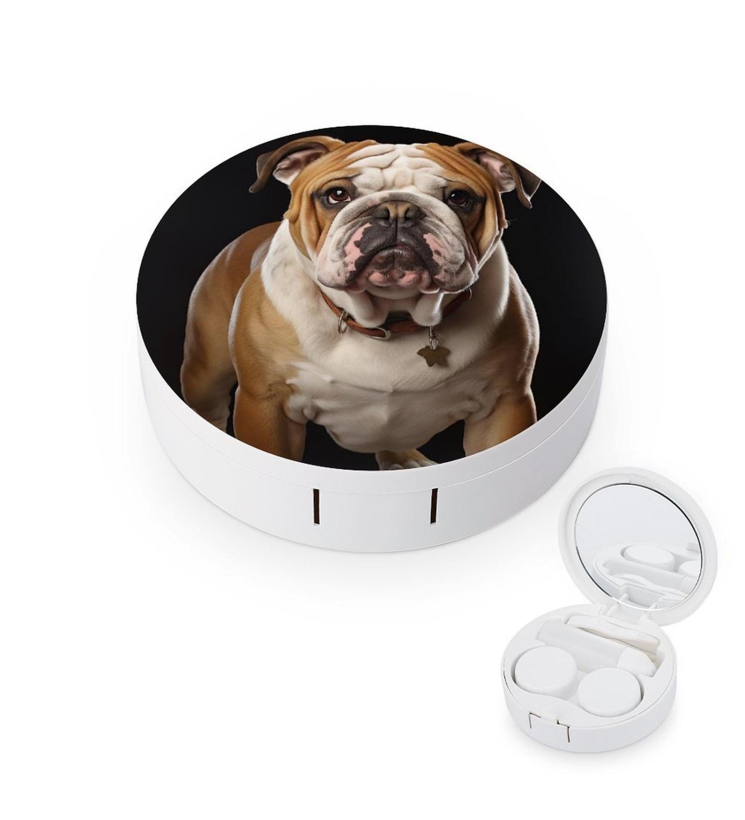 Portable English Bulldog Contact Lens Case - Travel Storage Box for Contact Lenses - Buy Online on GoSupps.com