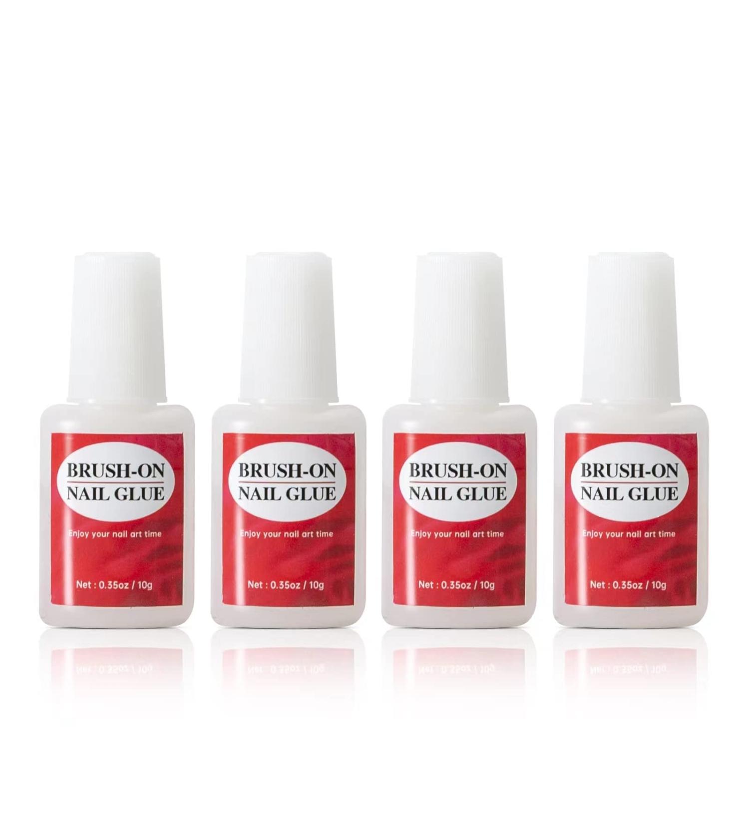 Brush-On Nail Glue for Acrylic & Press On Nails - 4pcs Strong Adhesive for Long-Lasting, Professional Results - Buy Online on GoSupps.com