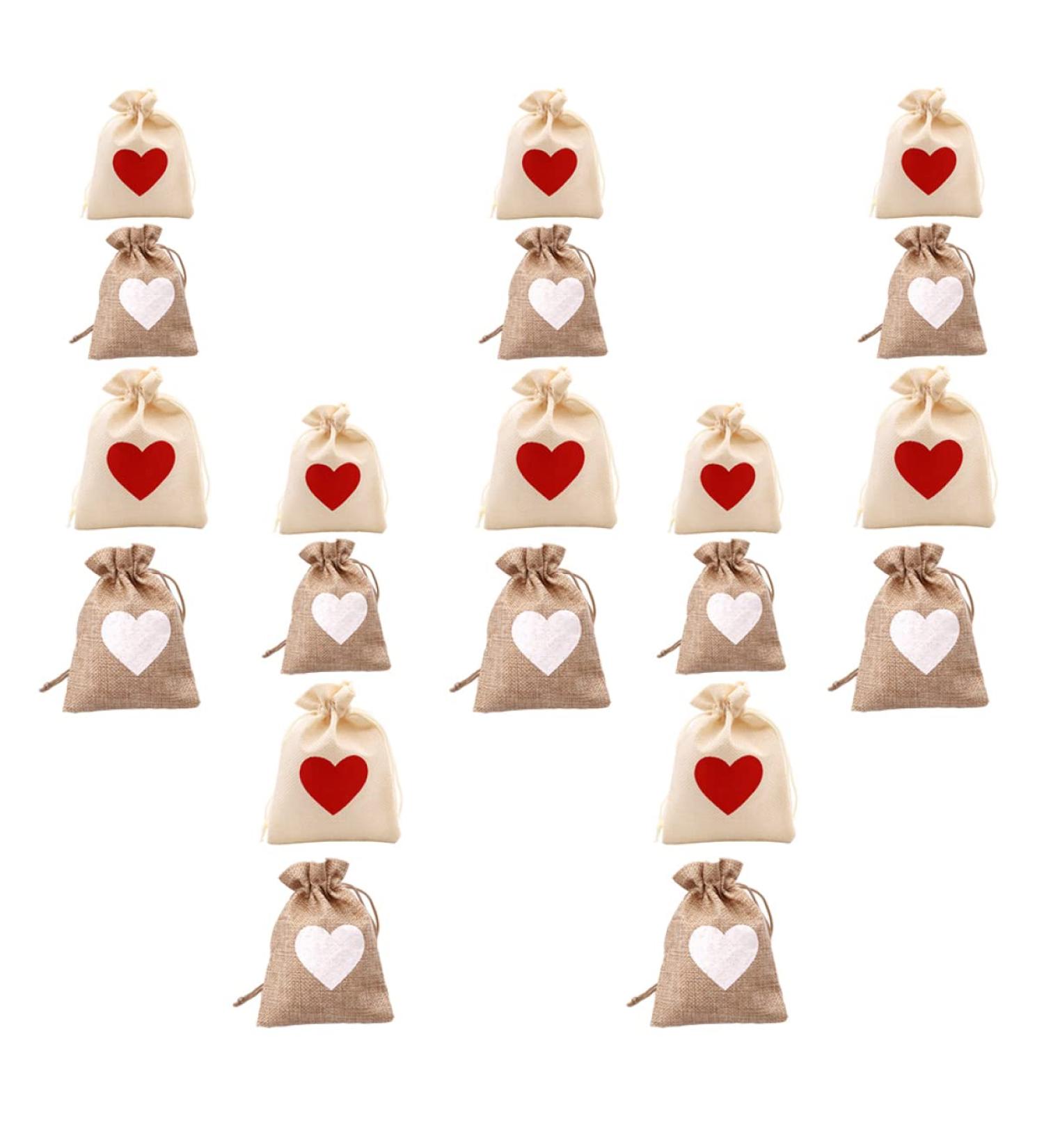 ABOOFAN 20pcs Heart Pattern Bags Small Bags Wedding Candy Wrapping Bags 18X13CM - Buy Online on GoSupps.com