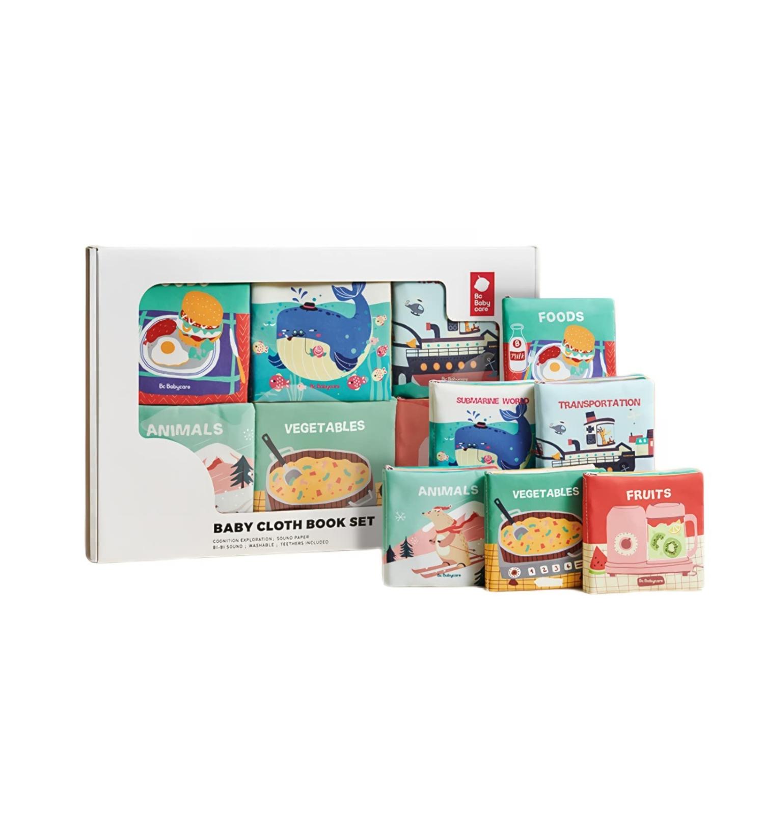 6 Pcs Baby Books Toys 0-6 Months Soft Chewing Cloth Book Set Bath Toys for Infants 6-12M Crinkle Paper Baby Sensory Educational Learning Toys for Boy Girl - Buy Online on GoSupps.com