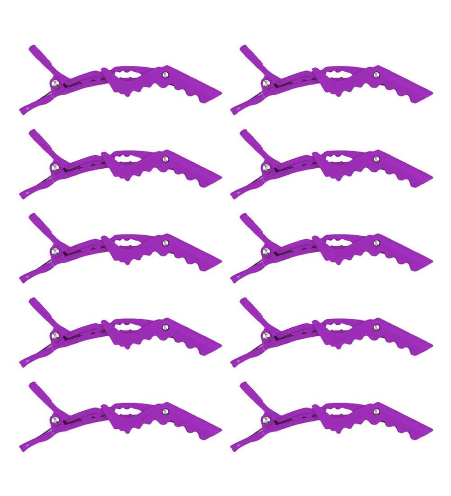 ZEVONDA 10Pcs Crocodile Hair Barrettes - Professional Women's Styling Clips with Non-slip Grip and Wide Teeth - Purple (10PCS) - Buy Online on GoSupps.com