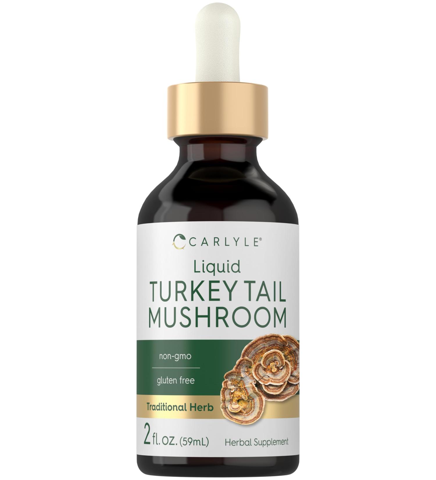 Carlyle Turkey Tail Mushroom Extract Liquid | 2 FL Oz | Herbal Tincture Drops | Vegetarian Formula | Non-GMO Gluten Free Supplement - Buy Online on GoSupps.com