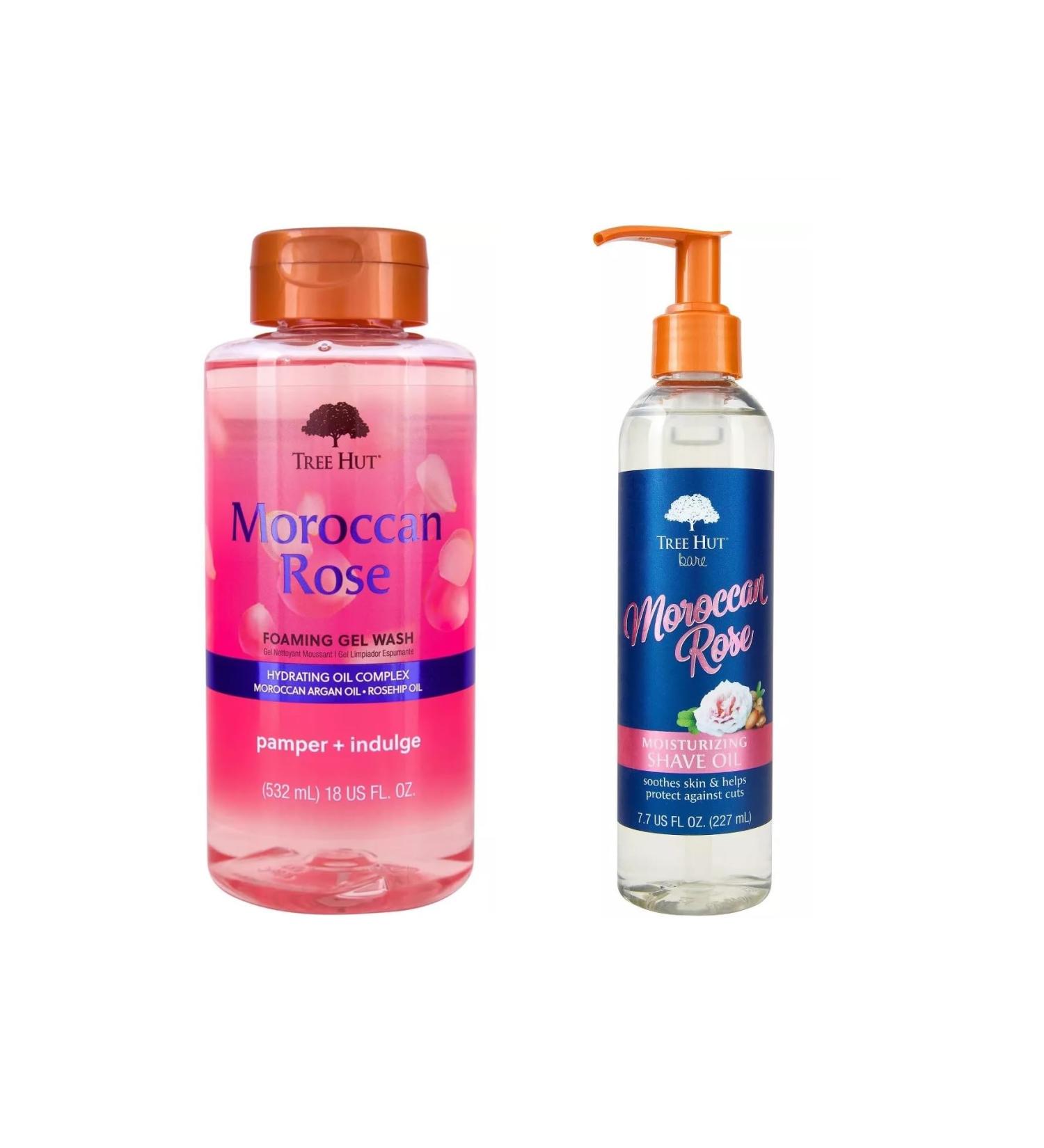 Buy Tree Hut Moroccan Rose Foaming Gel Body Wash & Moisturizing Shave Oil - Nourishing Body Care for Soft Skin - International Shipping Available - Buy Online on GoSupps.com