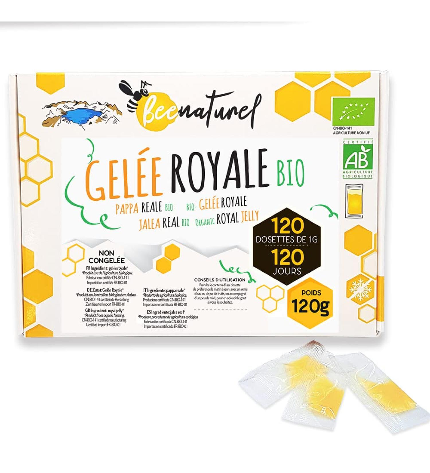 Benaturel Organic Royal Jelly 120 g | 100% Natural | Box of 120 1 gram Royal Jelly Pods 4 Month Program 100% Natural and Organic Farming - Buy Online on GoSupps.com