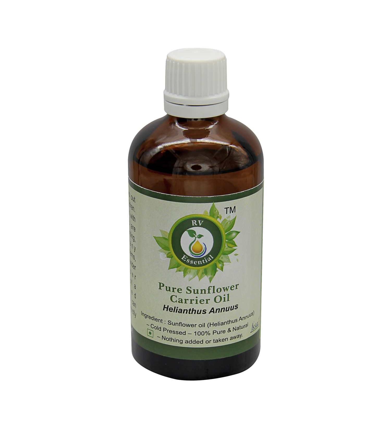 R V Essential Pure Sunflower Carrier Oil 5ml (0.169oz)- Helianthus Annuus (100% Pure and Natural Cold Pressed) 0.17 Fl Oz (Pack of 1) - Buy Online on GoSupps.com