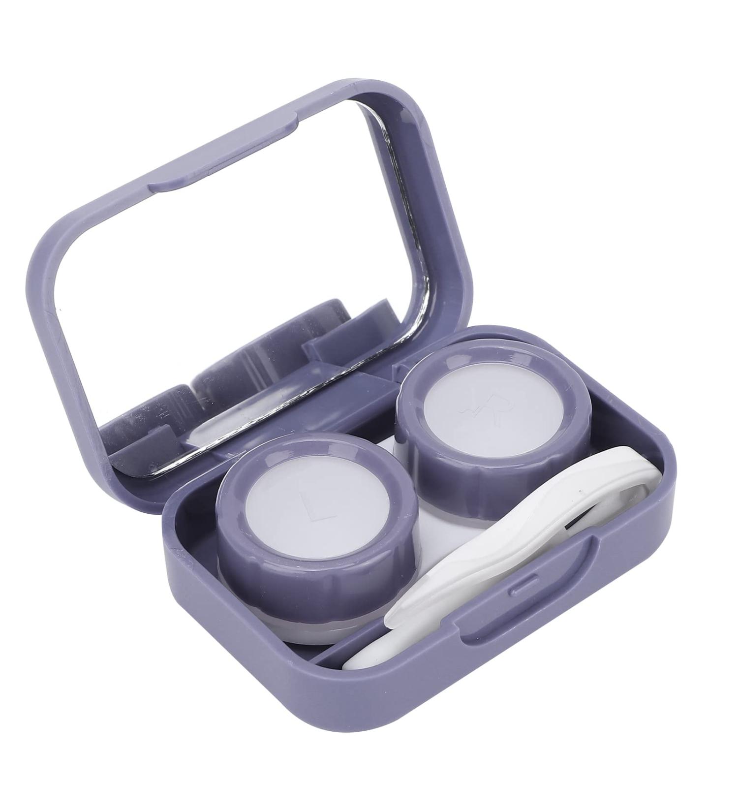 Portable Travel Contact Lens Container Set - Light Purple Holder for Daily Outdoor Use - Buy Online on GoSupps.com