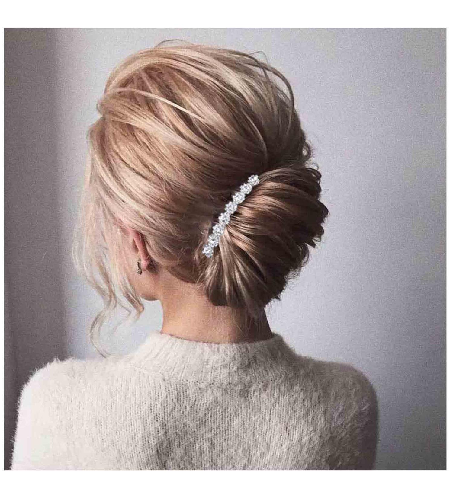 Yheakne Crystal Bridal Hair Comb Silver Rhinestone Hair Piece Wedding Headpieces Bride Side Comb Wedding Hair Accessories for Bride and and Bridesmaids (Silver) - Buy Online on GoSupps.com
