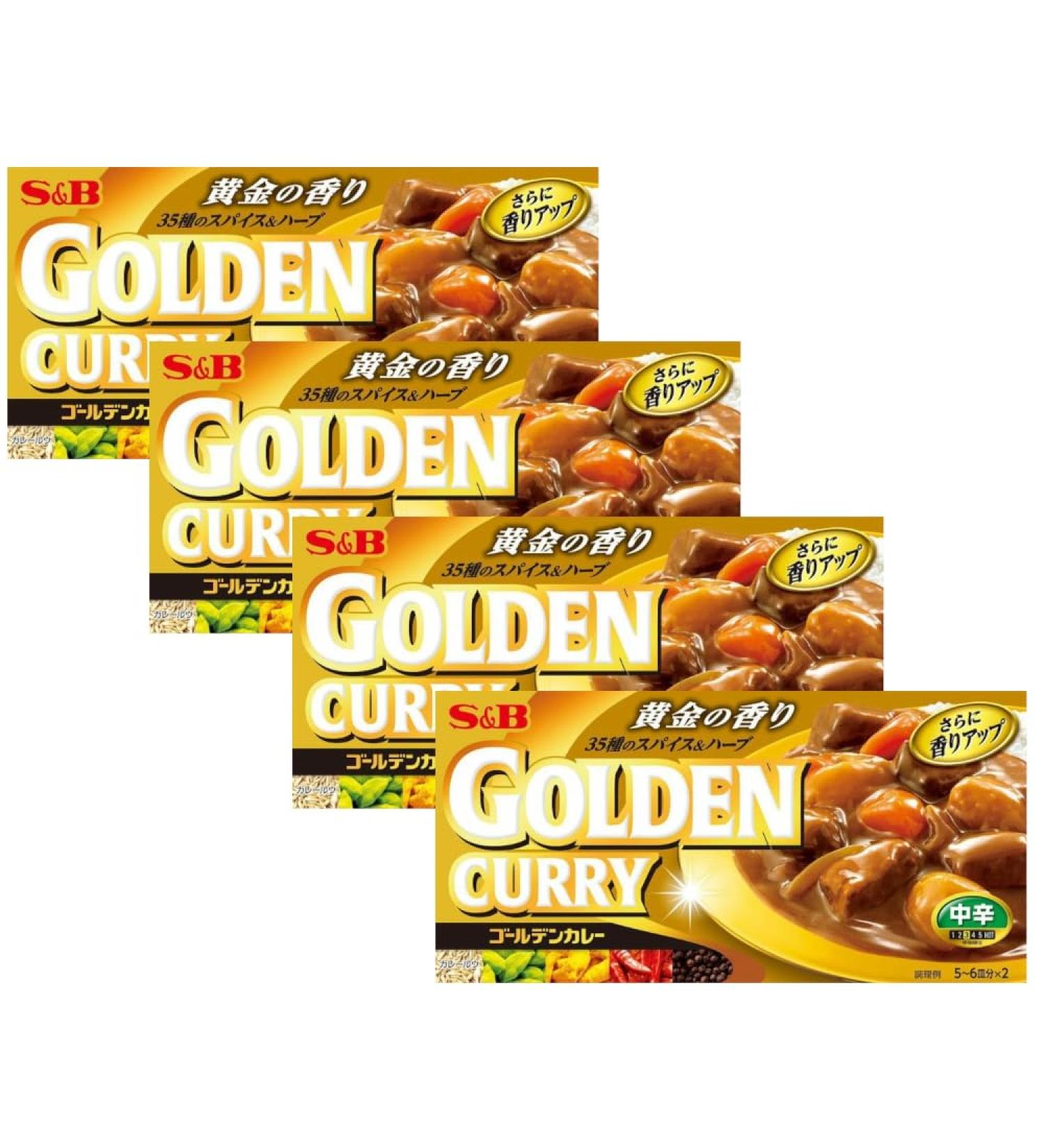 "Golden Curry" 6.9oz x 4 boxes Japanese curry sauce mix medium hot S&B With MAIKO sticker Pio big bazar - Buy Online on GoSupps.com