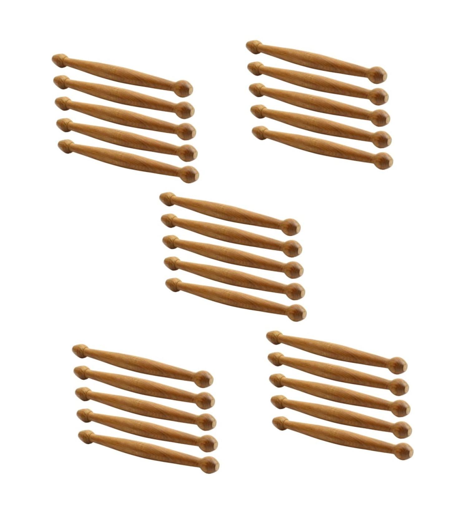 Gleavi 25pc Wooden Massage Device Set | Reflex Zone & Pressure Point Foot Massagers | Eco-Friendly Wooden Massage Sticks | 12x1.3cm x 5pcs - Buy Online on GoSupps.com