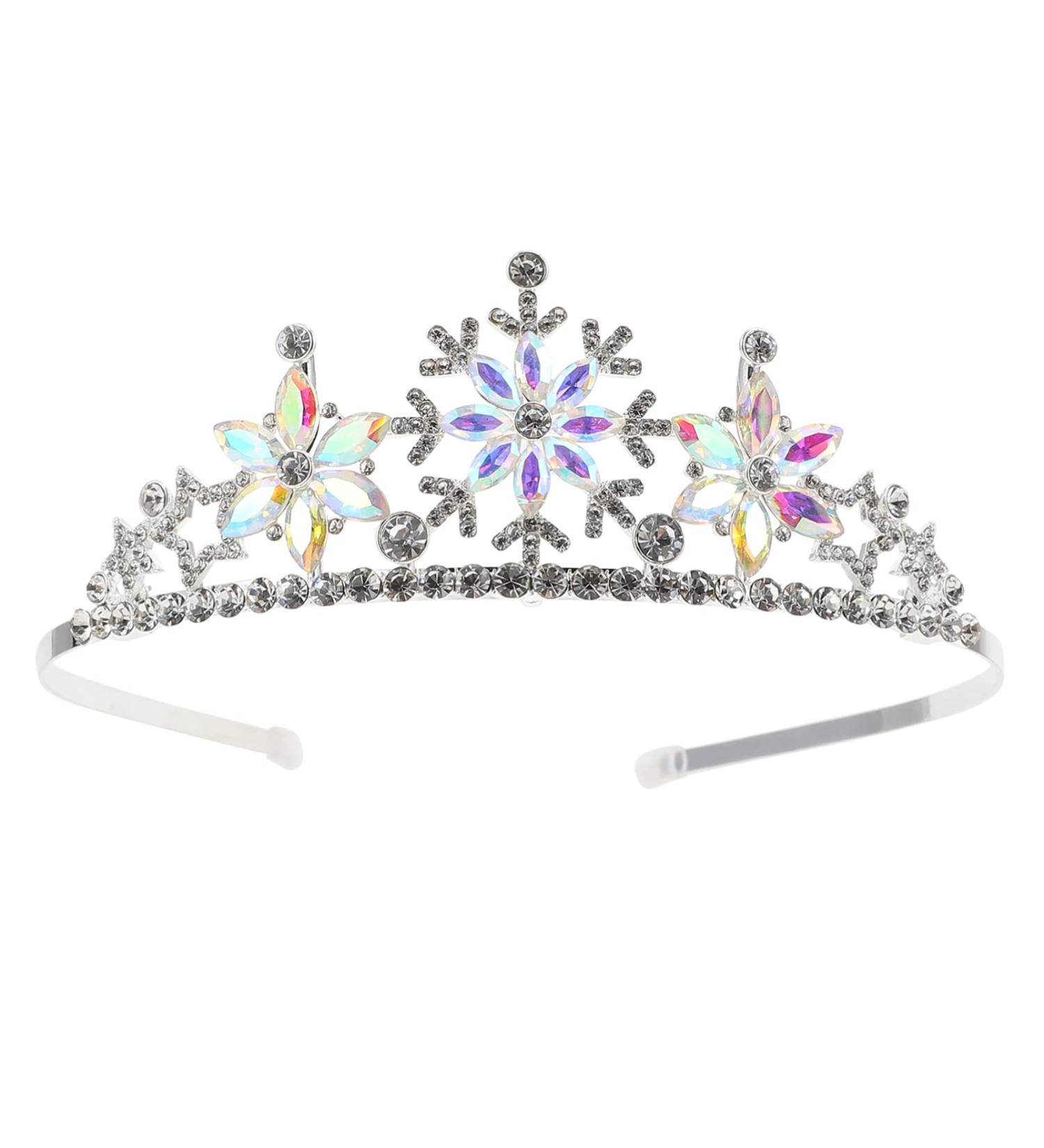 FRCOLOR Snowflake Rhinestone Crown Christmas Snowflake Headband Snowflake Tiara Kids Princess Crown Silver - Buy Online on GoSupps.com