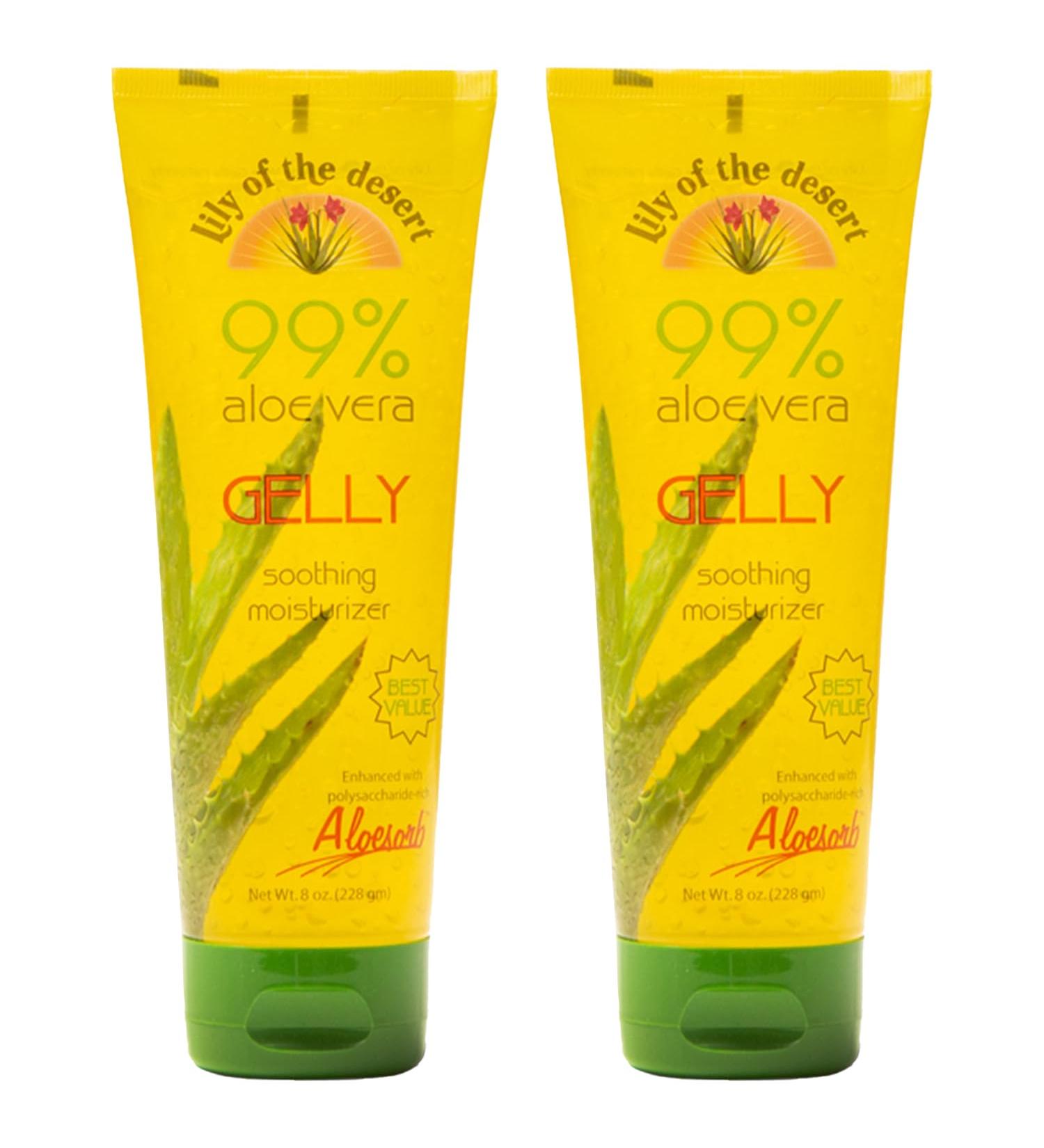 Lily Of The Desert Gelly Moisturizer - 99% Organic Aloe Vera Gel for Skin & Sunburn Relief | After Sun Care | 8 Fl Oz (Pack of 2 - Buy Online on GoSupps.com