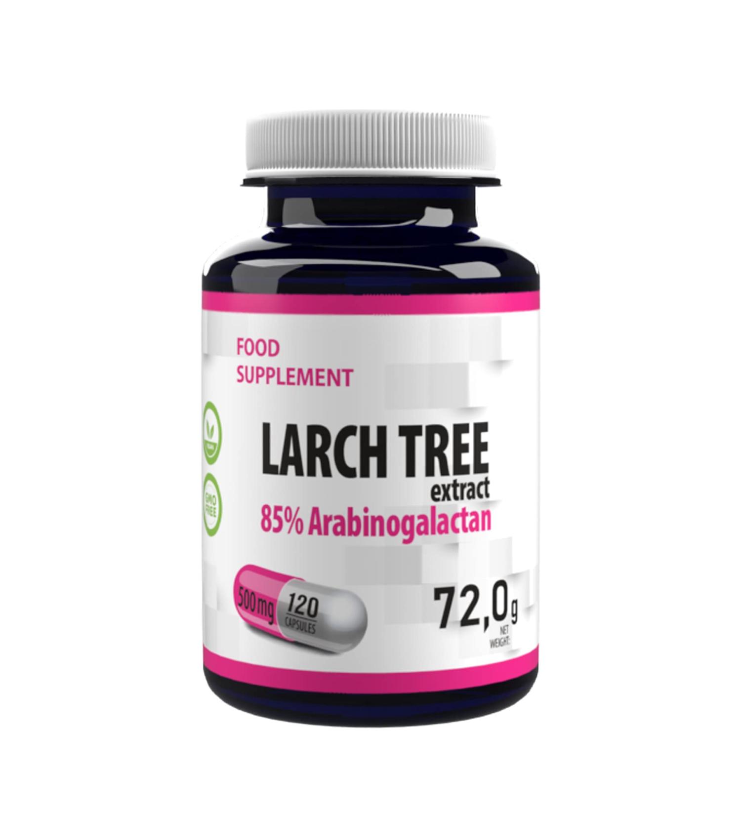 Hepatica Arabinogalactan 500mg - 120 Vegan Capsules | High Dose Larch Tree Extract | Gluten & GMO Free Laboratory Tested - Buy Online on GoSupps.com