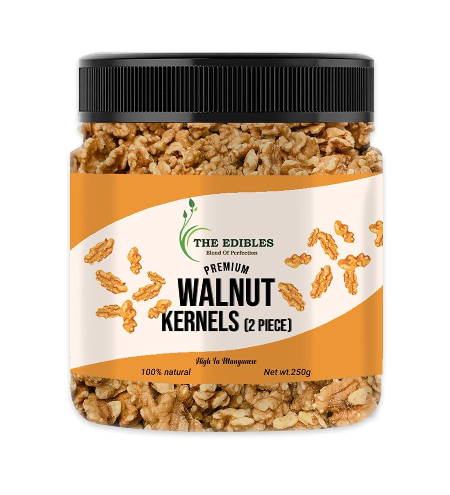 THE EDIBLES Walnuts Shell 2 Piece Kernels 250g Akhrot giri shell 2 Piece Dry Fruit_Packing May Vary - Buy Online on GoSupps.com