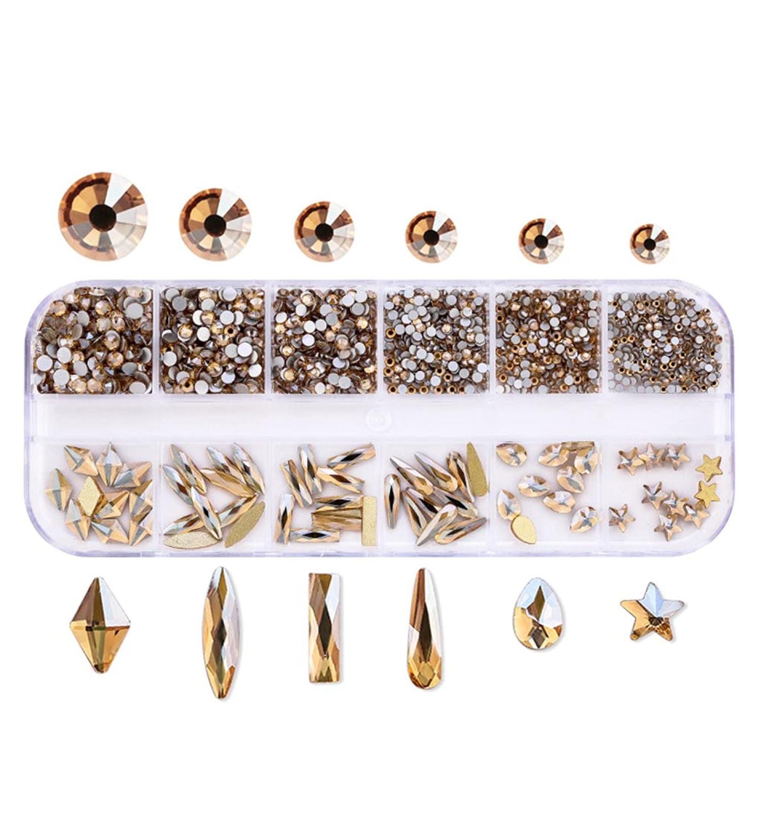 12 Grids Glass Nail Art Decorations Multi-Shape Multi-Size Nails Ornaments Manicure Decor DIY Crafts Accessories Nail Art Decoration 3d - Buy Online on GoSupps.com