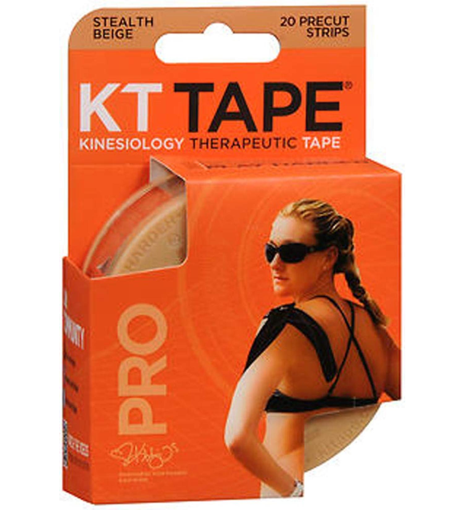 KT Tape Pro Kinesiology Therapeutic Sports Tape 20 Precut 10 inch Strips Stealth Beige