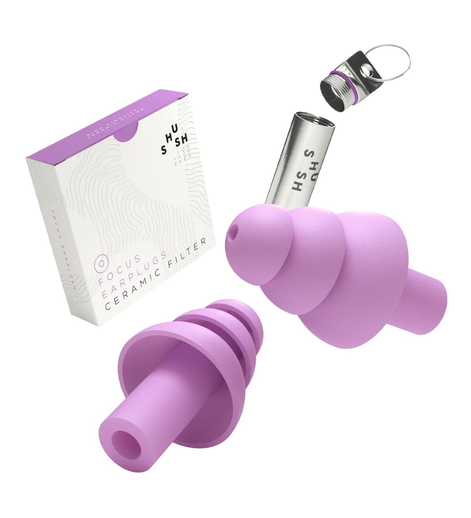 Shush Focus Earplugs - Concentration & Productivity Boosting Hypoallergenic Earplugs Reusable 365 Times Ideal for Less Distraction - Buy Online on GoSupps.com
