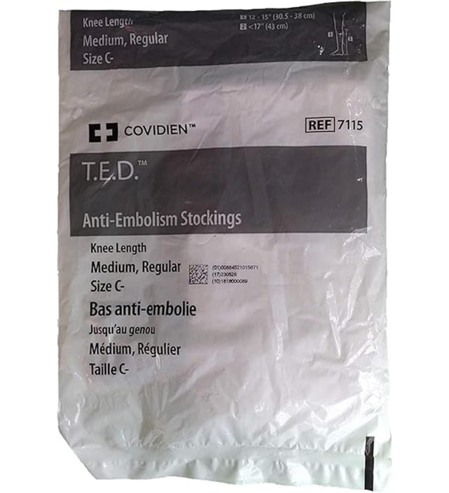 Stockings Knee Open toe Medium Regular White - 7115 Covidien
