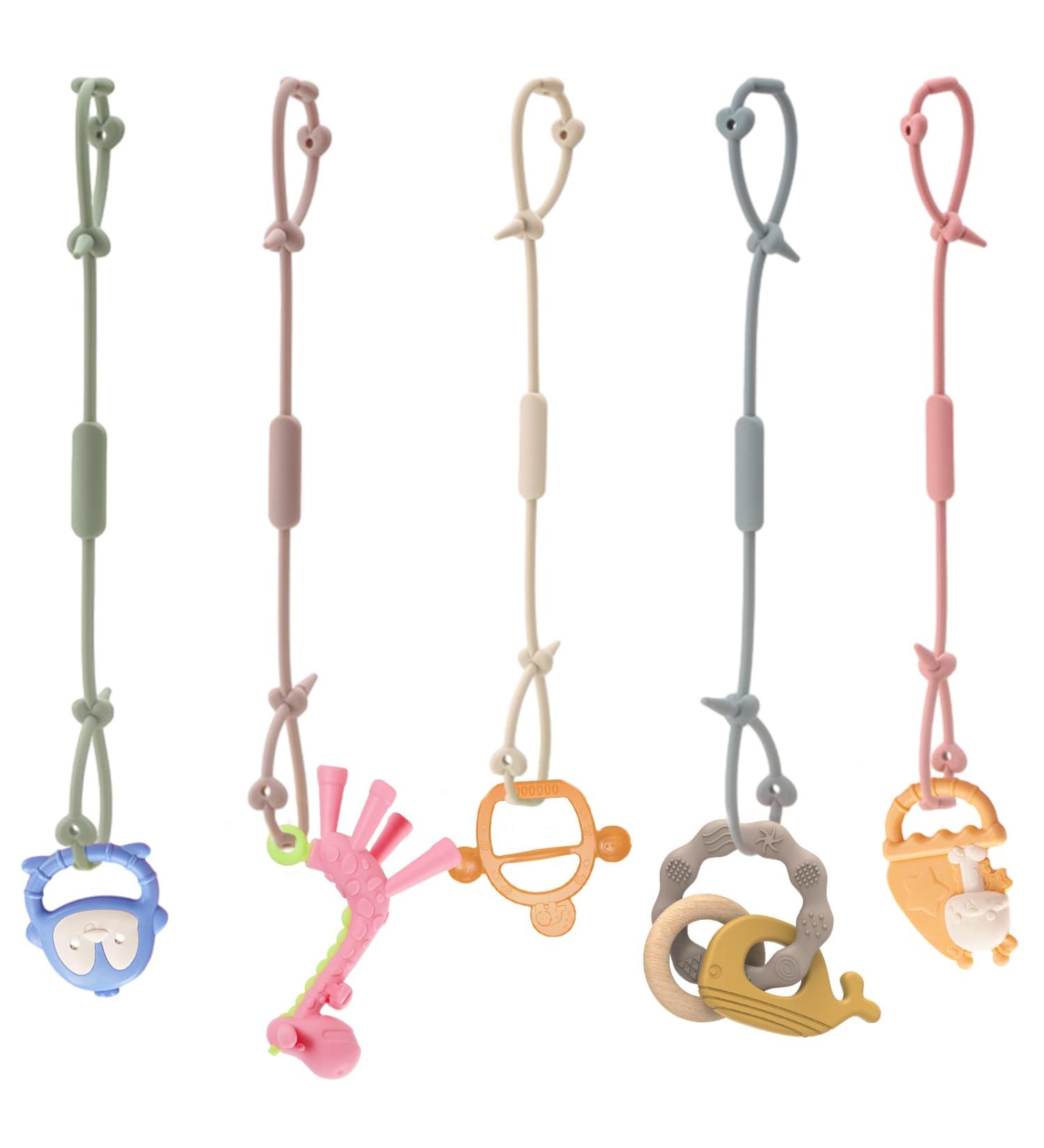 Buy Lithyc 5-Piece Silicone Pacifier Chain Set | Adjustable & Anti-Fall Baby Pacifier Strap for Bottles Strollers High Chairs & Beds - Buy Online on GoSupps.com