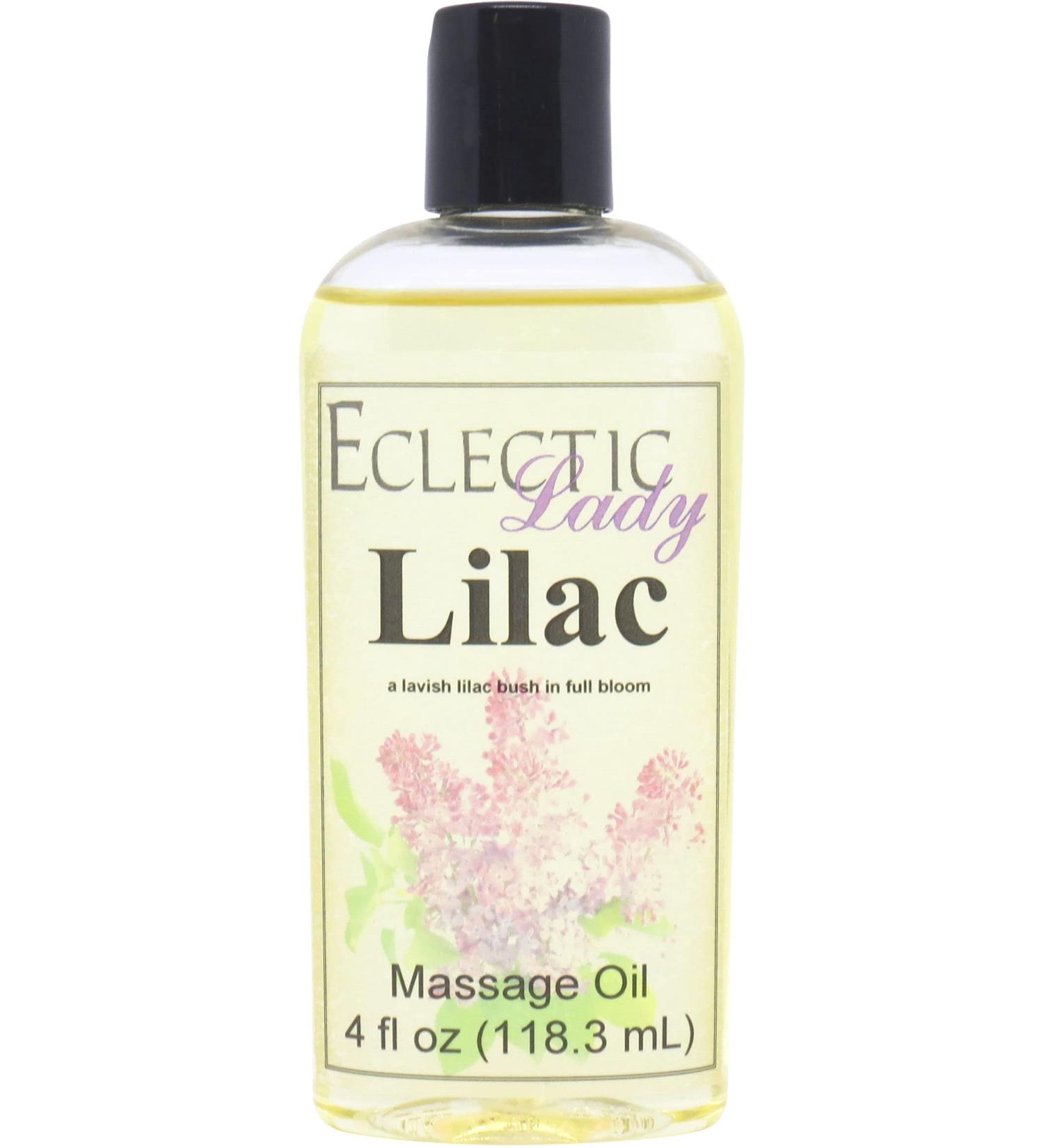 Lilac Massage Oil 4 oz - Sweet Almond & Jojoba Oil Preservative Free Ideal for Aromatherapy & Relaxation - Buy Online on GoSupps.com