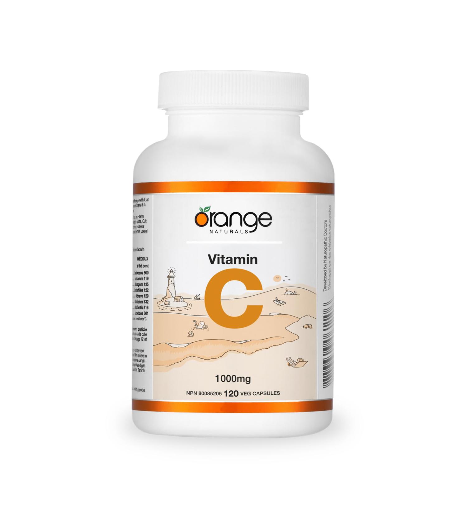 Orange Naturals Vitamin C 1000mg 120 V-Caps Non-GMO Ascorbic Acid Supplement Promotes Overall Wellness Antioxidant Support Helps Maintain Healthy Bones and Teeth High-Quality Vitamin C Formula - Buy Online on GoSupps.com
