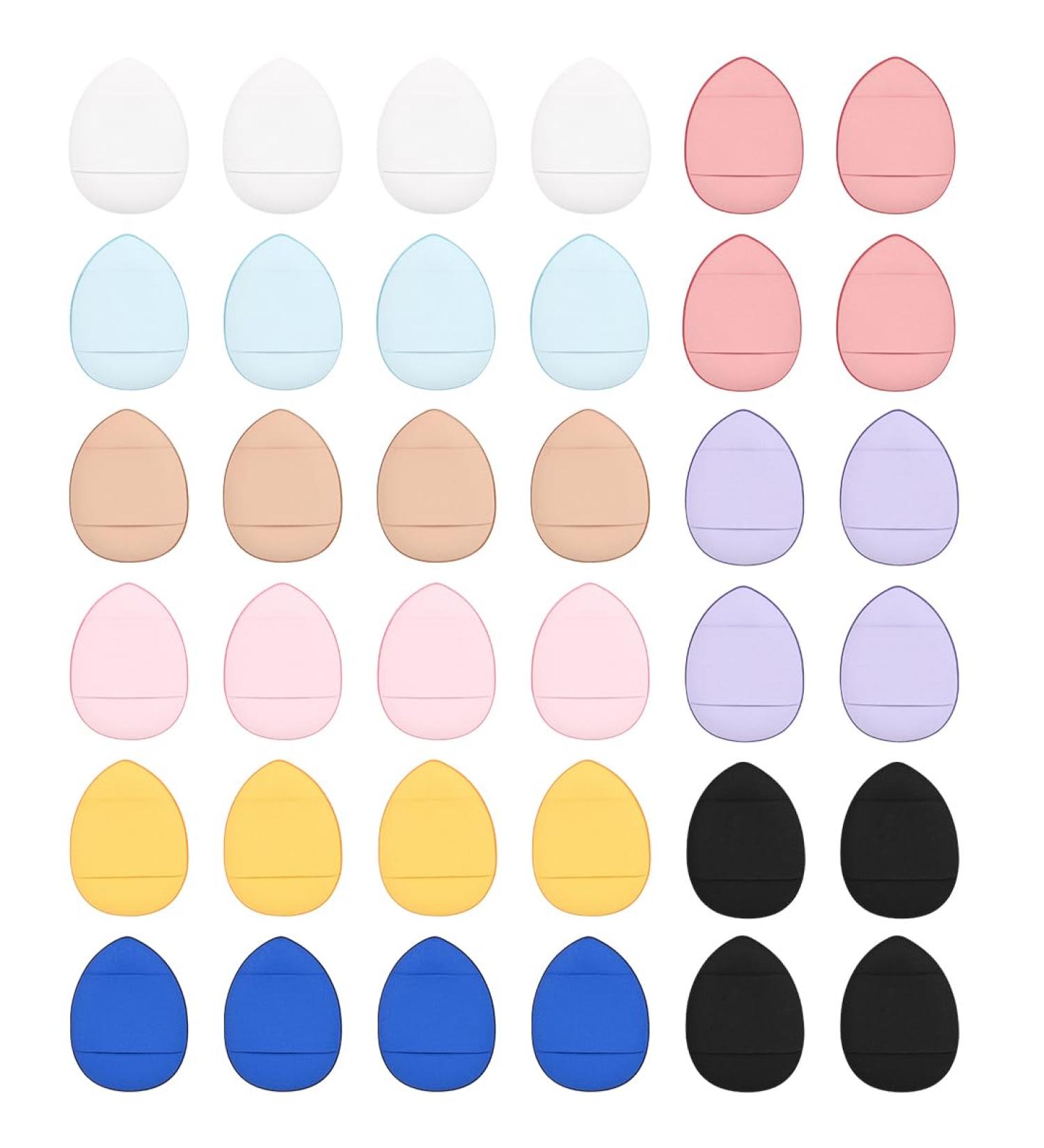 WMUVAZA Mini Powder Puff 36 Pieces Reusable Puff Puff with Strap Wet Dry Sponge Powder Puff for Cosmetics Such as Loose Powder and Foundation 9 Colors Finger Powder - Buy Online on GoSupps.com