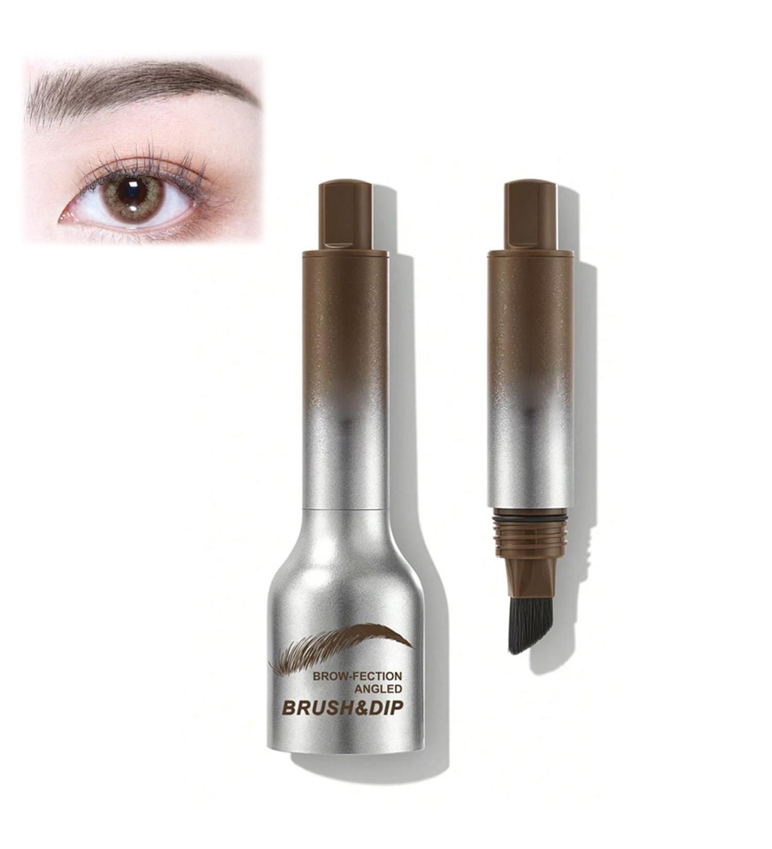 Liquid Eyebrow Brush Angled Brush and Dip Liquid Eyebrow Gel Smudge Proof Eyebrow Pencils for Women Makeup (Light brown) - Buy Online on GoSupps.com
