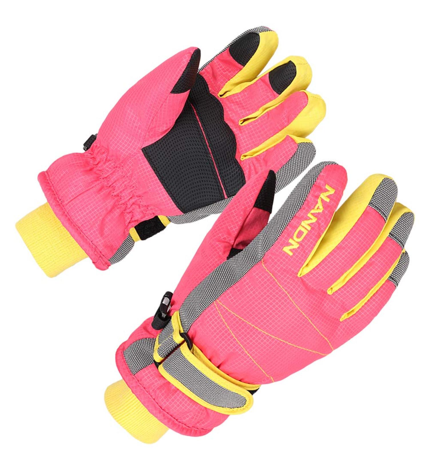 XTACER Kids Ski Snow Gloves - Pink Medium | Winter Warm Cold Weather Gloves for Boys Girls - Buy Online on GoSupps.com