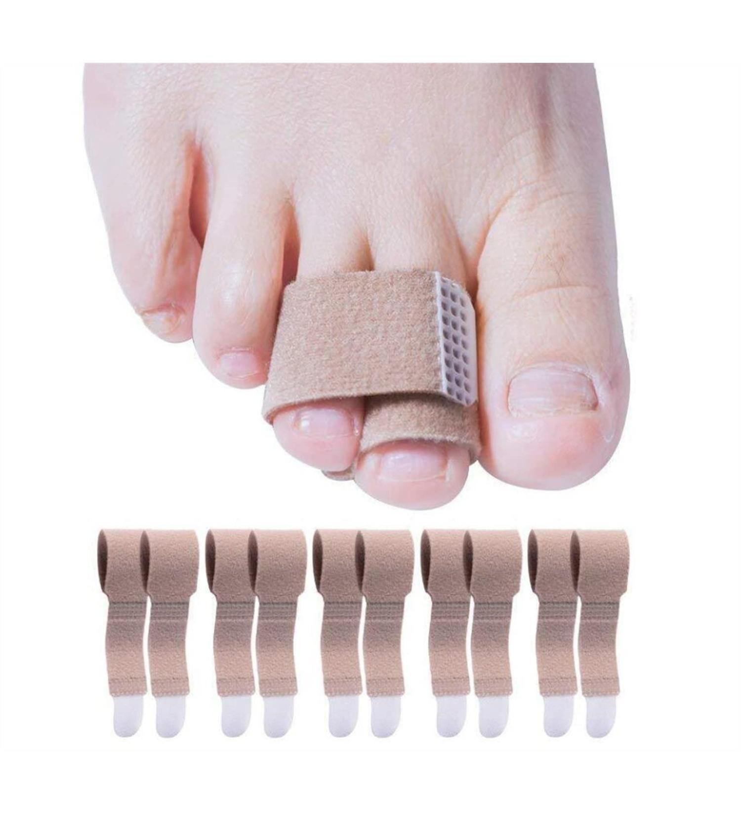 Fabric Toe Protector 10pcs for Hallux Valgus Corrector & Foot Care - Toe Separator & Straightener Wrap for Ingrown Toe - Foot Stretcher Care Bandage - Buy Online on GoSupps.com