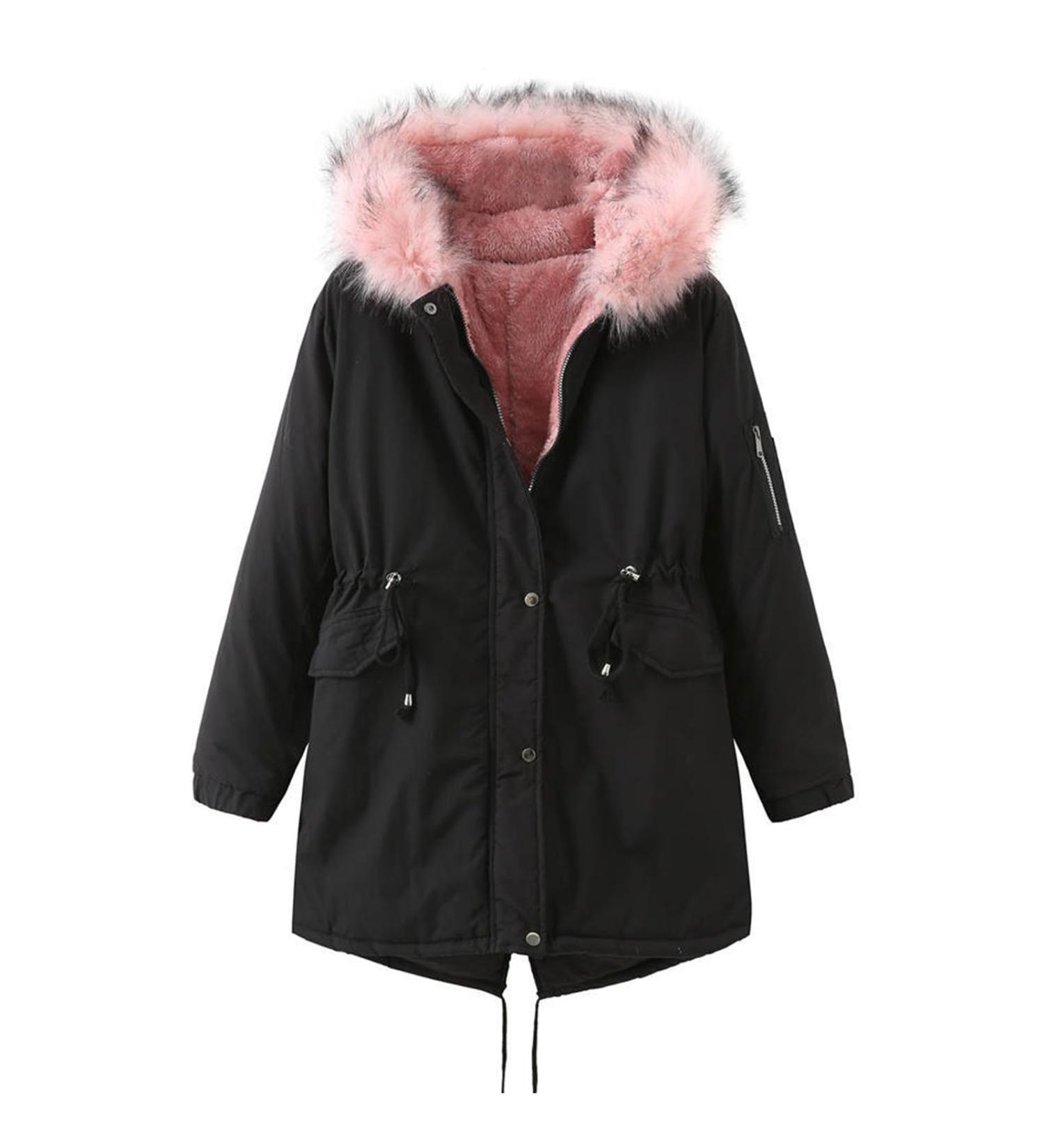 Hanxiulin Women's Fleece Jacket - Cuddly Plush Hoodie & Long-Sleeved Winter Coat - Lightweight Quilted Synthetic Fur Sizes Up to 2XL - Buy Online on GoSupps.com