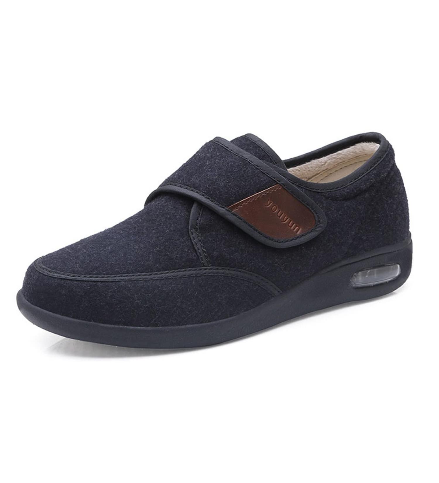 Men's Wide Diabetic Edema Adjustable Shoes - Black, Size 12 | Orthopedic Shoes for Swollen Feet & Plantar Fasciitis - Buy Online on GoSupps.com