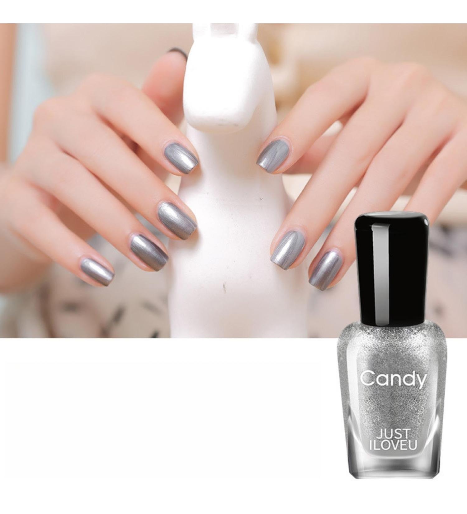 Glitter Nail Polish Silver Nail Polish Quick Dry & Long Lasting Nail Polish Natural Breathable Nail Polish Shinny Silver Nail Varnish Metallic Gel Nail Polish for DIY Nail Art ShinySilver - Buy Online on GoSupps.com