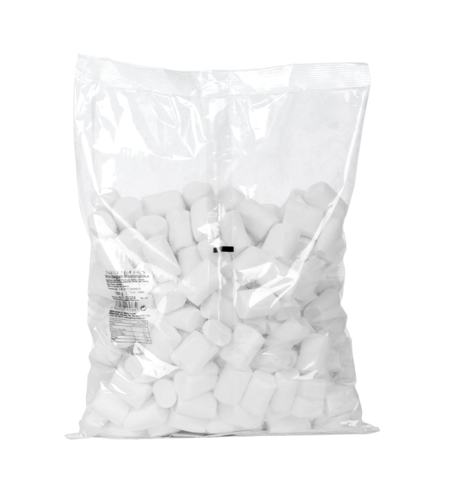 Sephra Large Marshmallows for Hot Chocolate - Gluten Free Chunky Barbeque Style Halal Marshmallows for Toasting Dipping & Topping - White Marshmallows 1kg Bulk Value Bag- 35 x 25mm Mallows - Buy Online on GoSupps.com