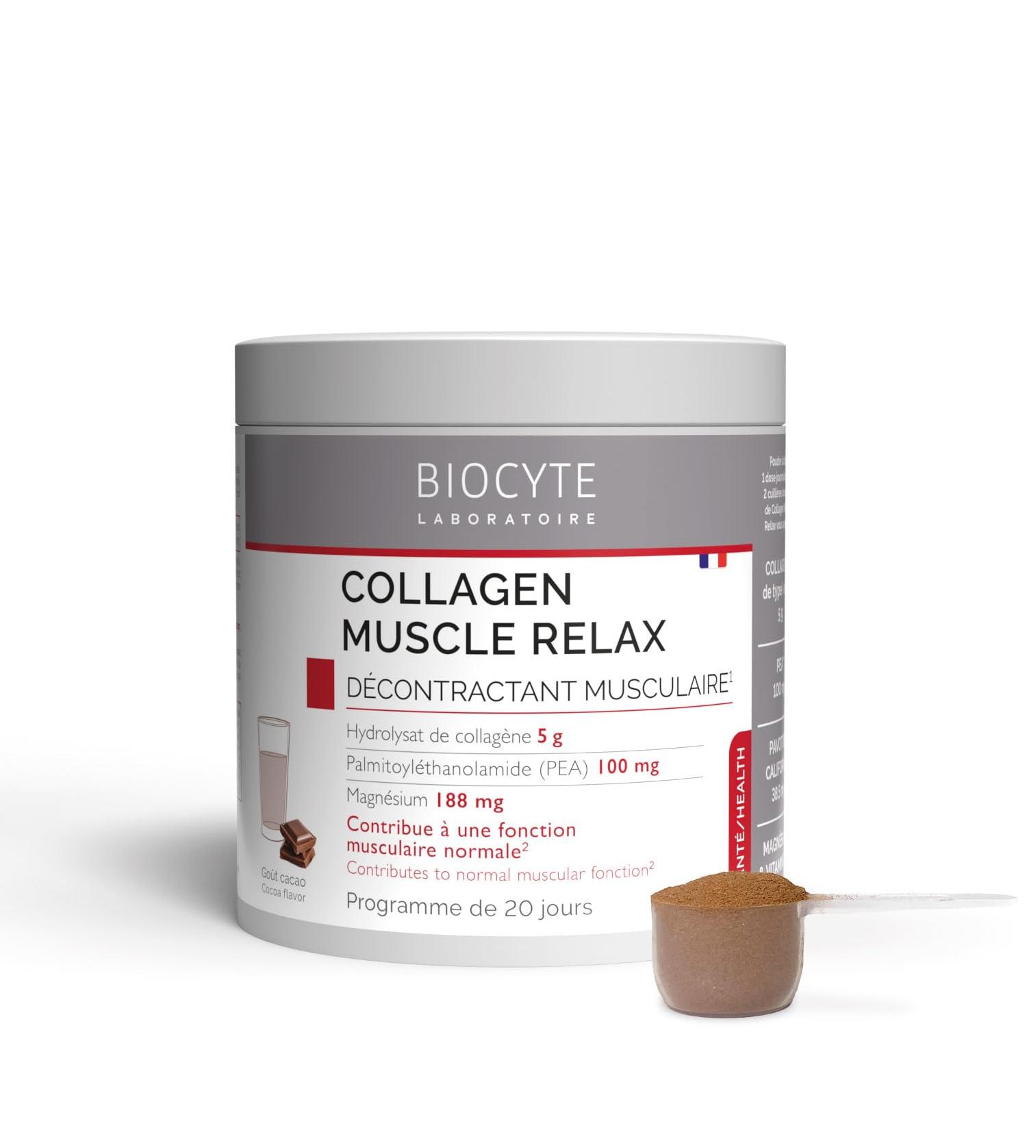 BIOCYTE Collagen Muscle Relax Muscle Relaxation Supplement Collagen PEA Magnesium and Vitamin B6 45 Capsules Powder 220 g 20 Days - Buy Online on GoSupps.com
