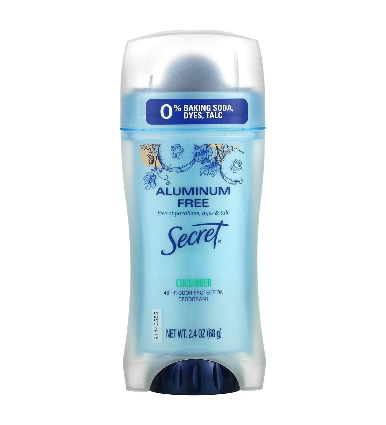 Secret Aluminum Free Deodorant Cucumber scent 2.4oz (Pack of 3)