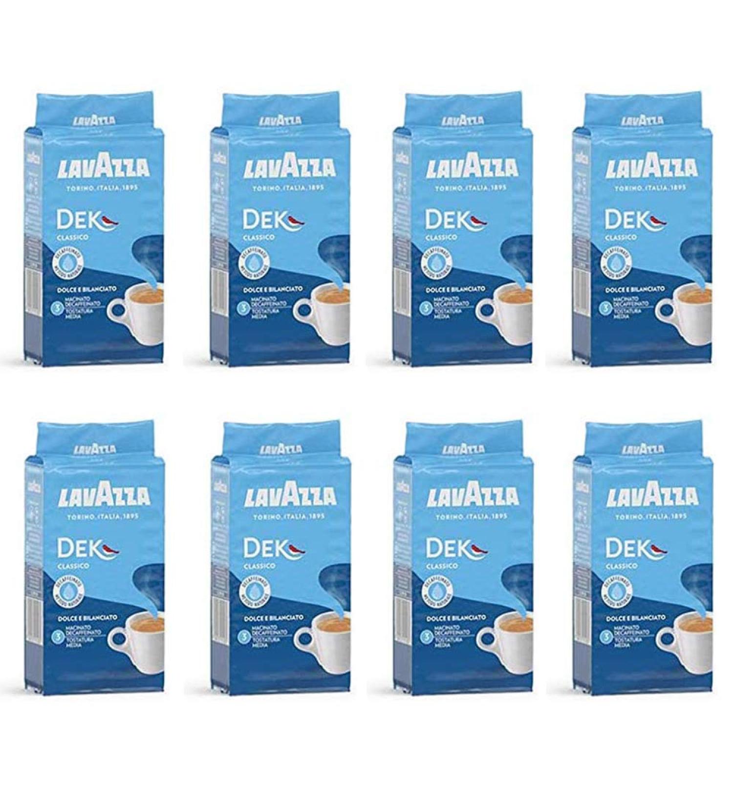 Lavazza Lot of 8 Italian coffees moulus without caféine 250 g